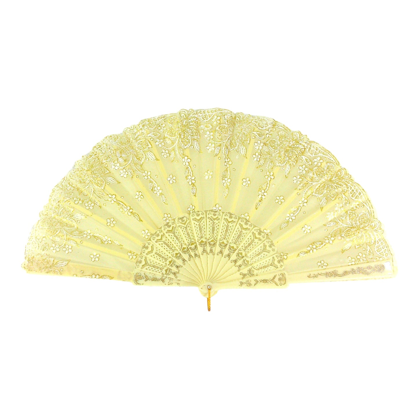 Flower Glitter Folding Hand Fan FN0382.. (12PC)