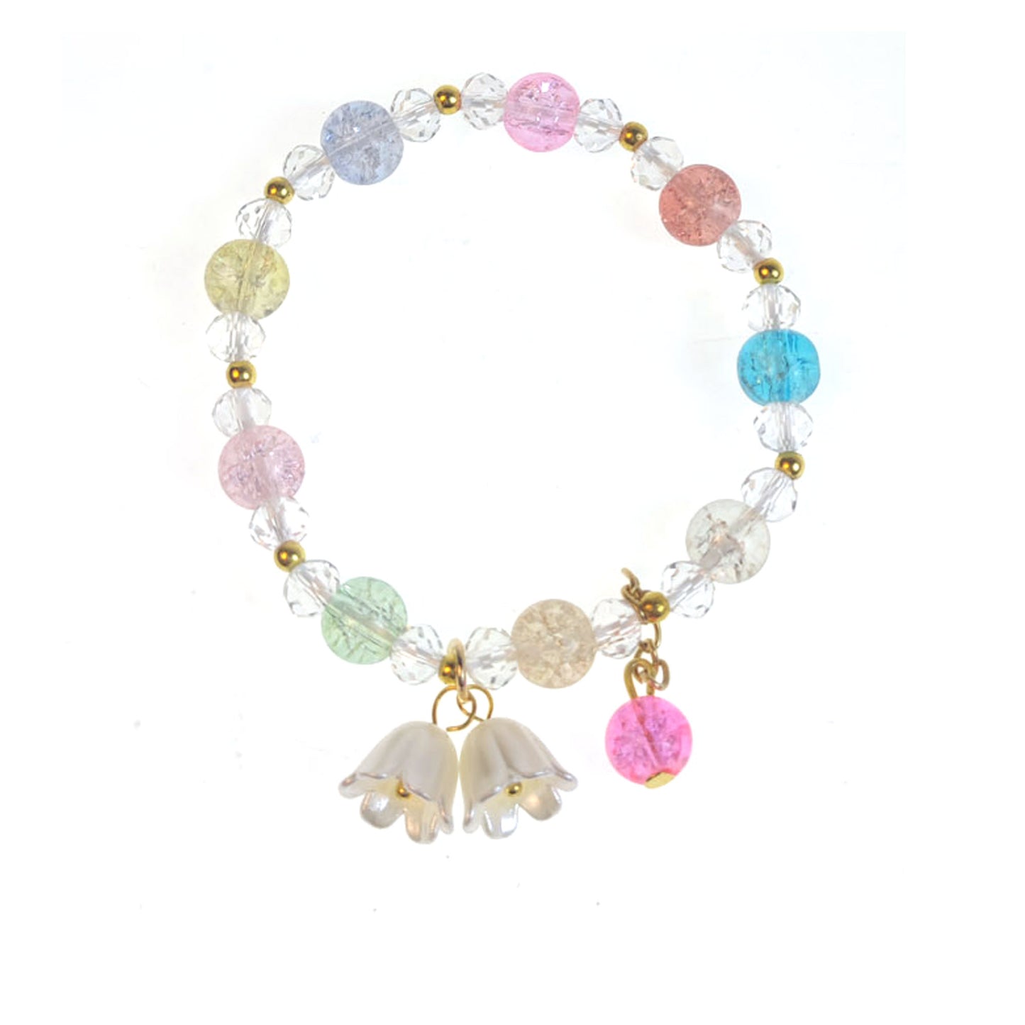 Crystal Flower Charm Bracelet BR1128-24 (12PC)