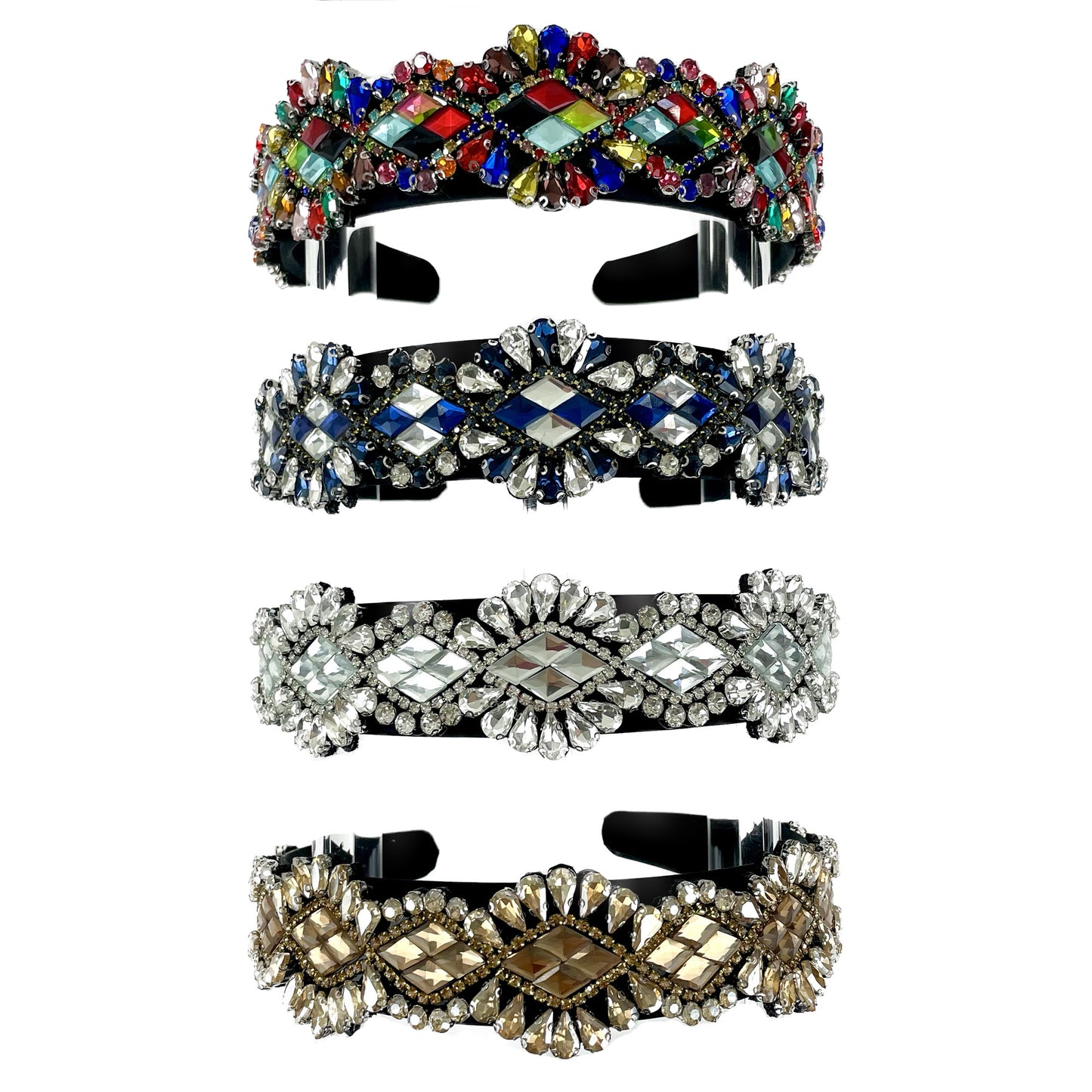 Multi Crytal Decor Headband HB1226-10-C (12PC)