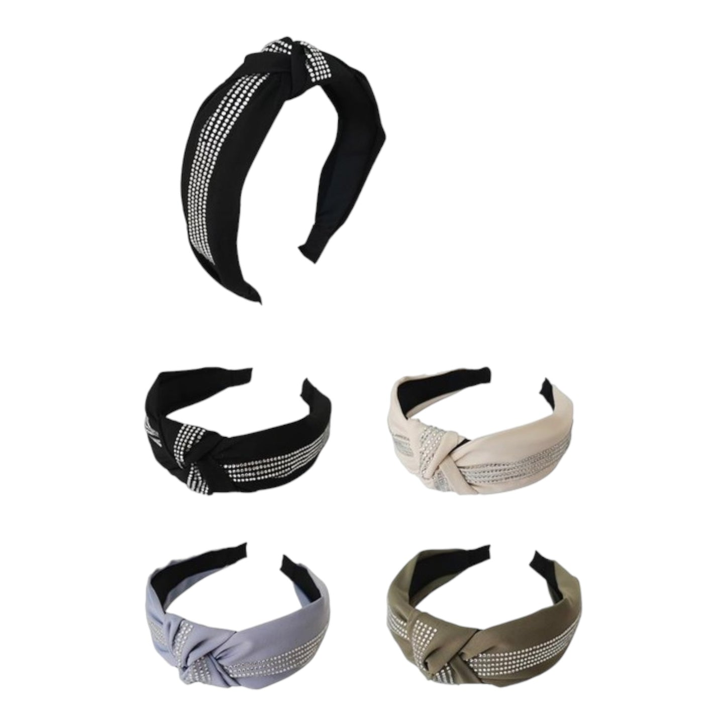 Rhinestone Decor Knot Headband HB809-11 (12PC)
