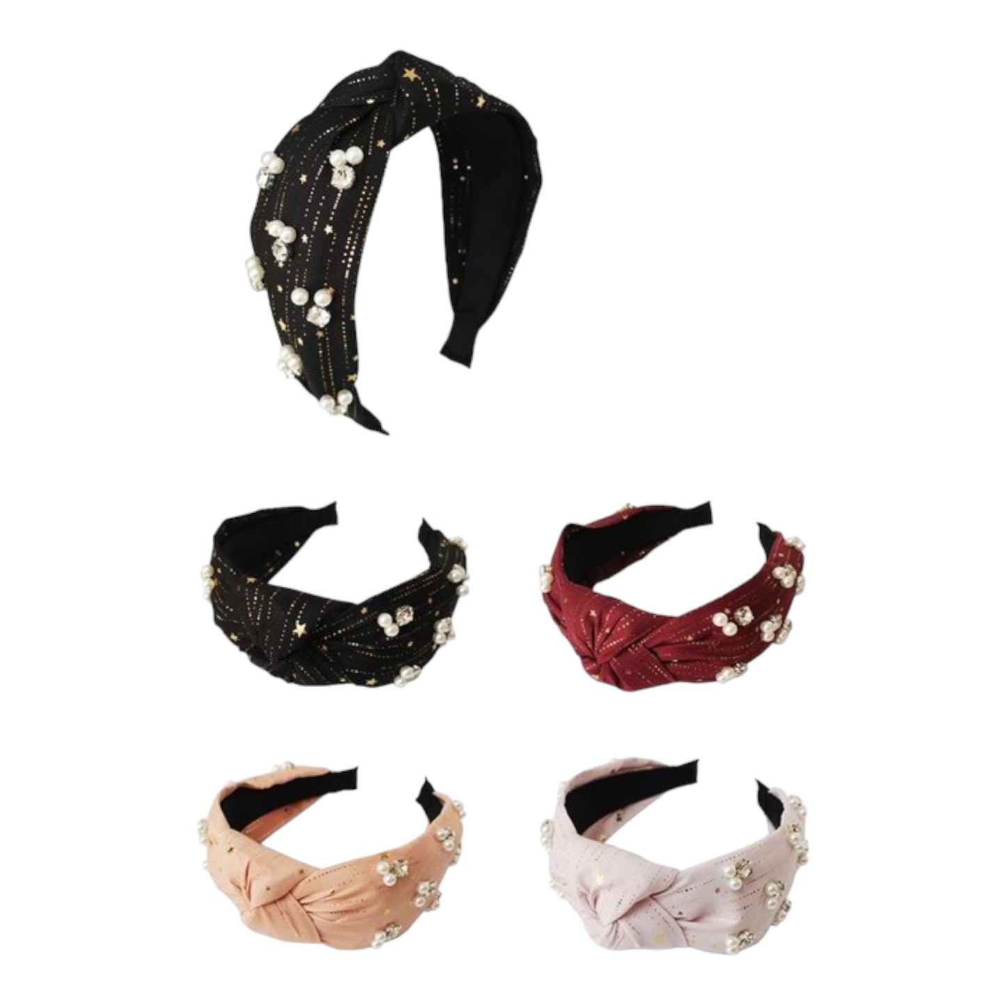 Pearl Decor Knot Headband HB809-8A (12PC)