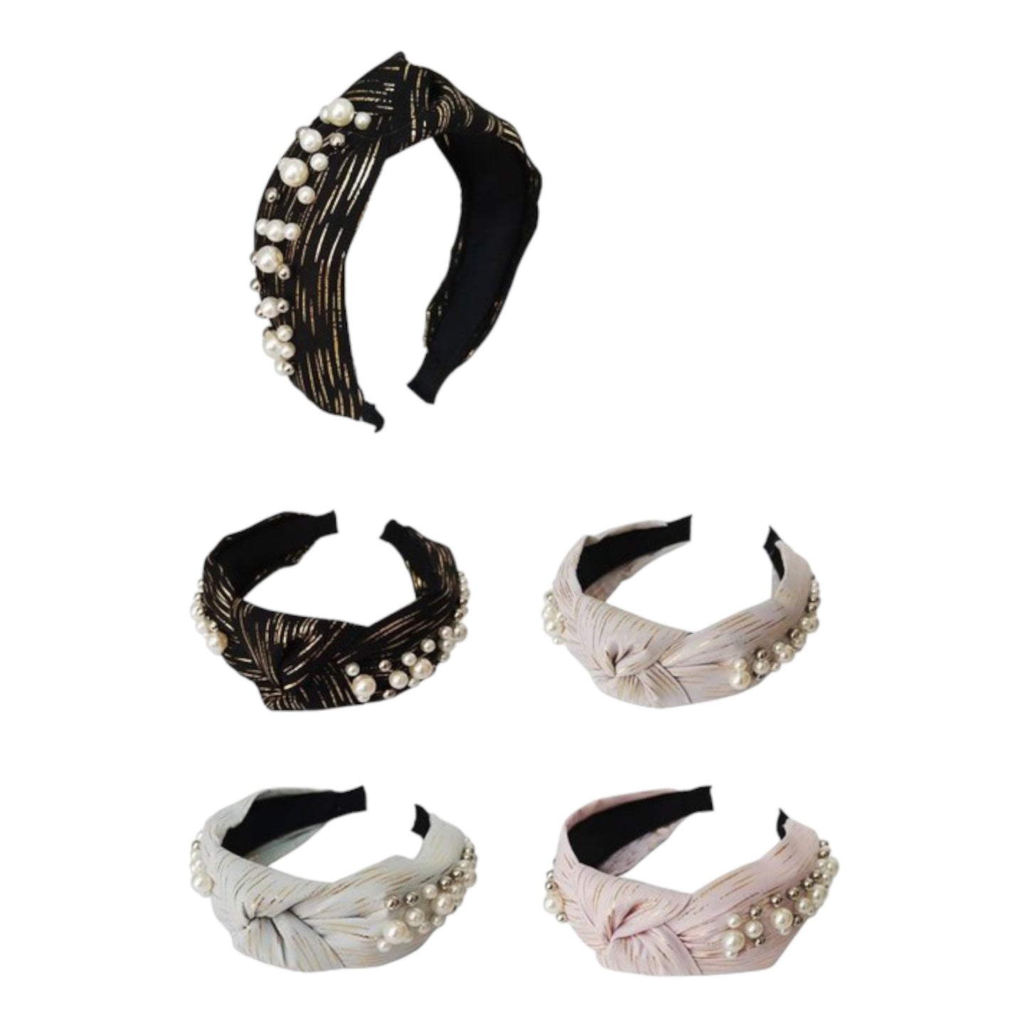 Pearl Decor Knot Headband HB809-9A (12PC)