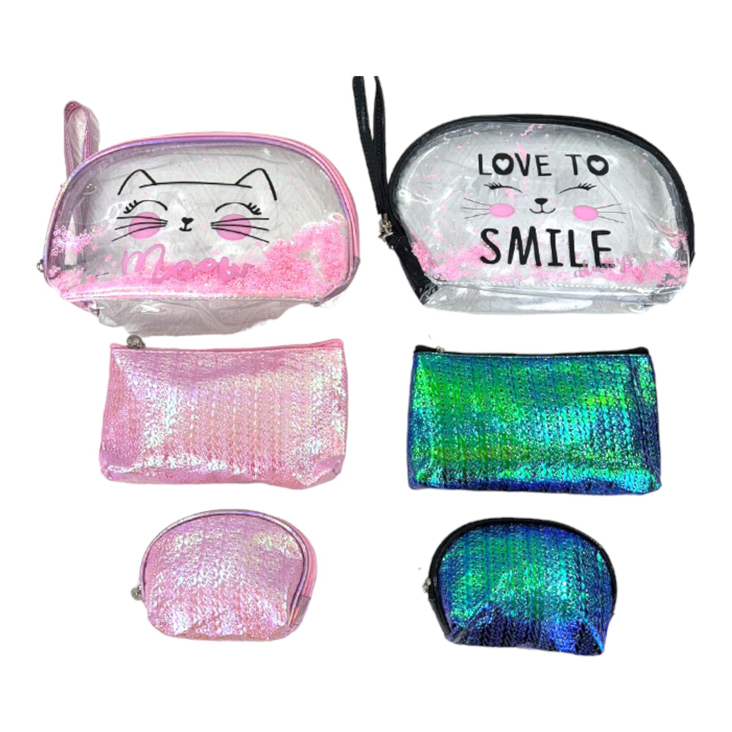 Clear Cat Meow Pouch Set MK4226-8. (12SET)