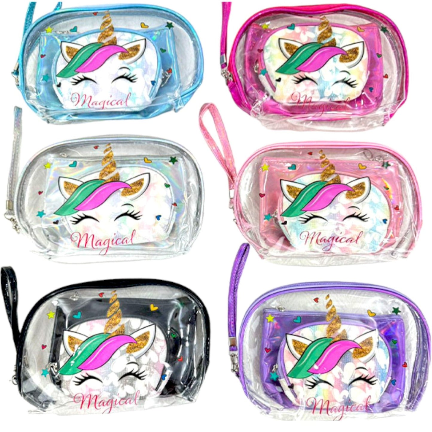 Clear Unicorn Pouch Set MK4226-6. (12SET)