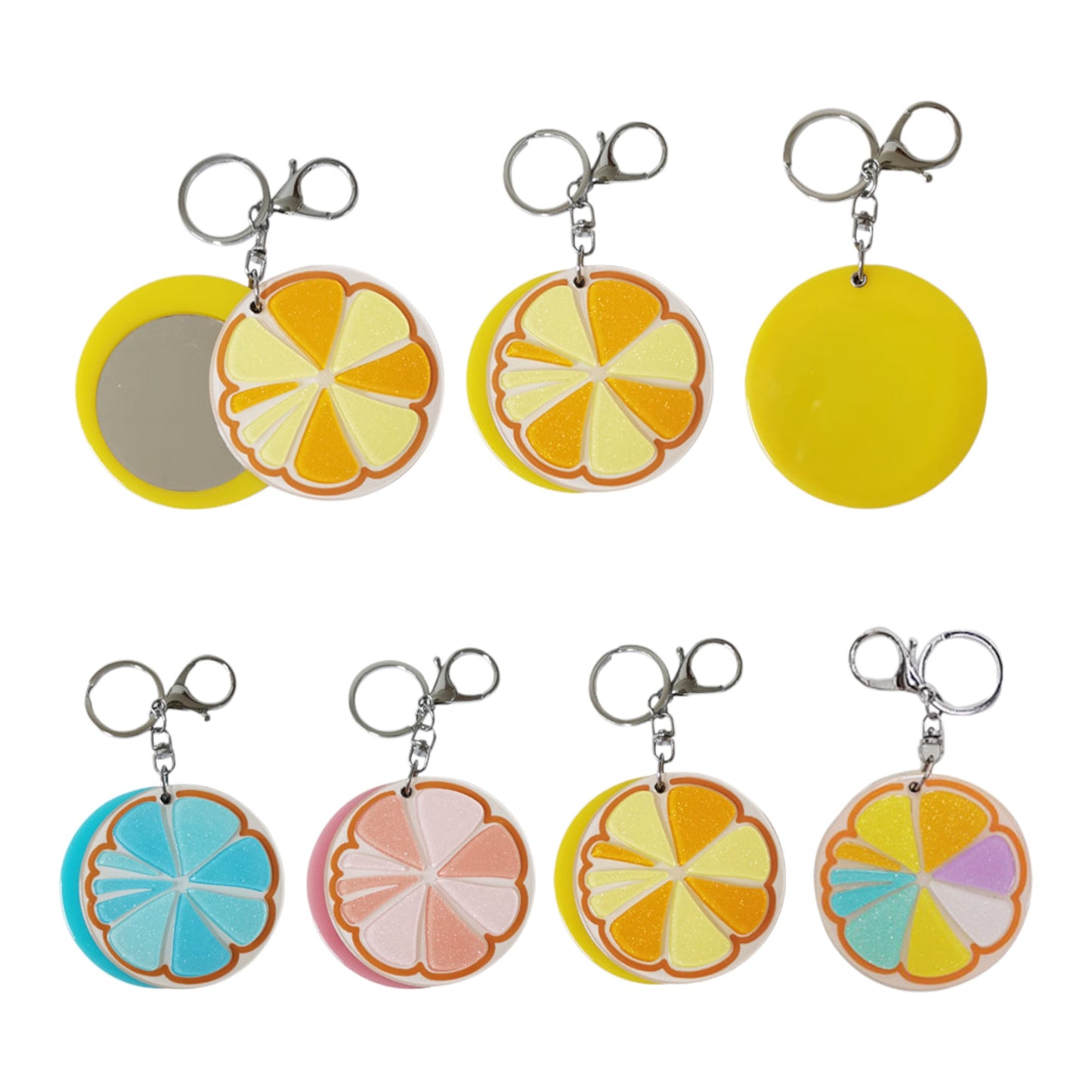 Orange Compact Mirror Key Chain KC510-29 (12PC)