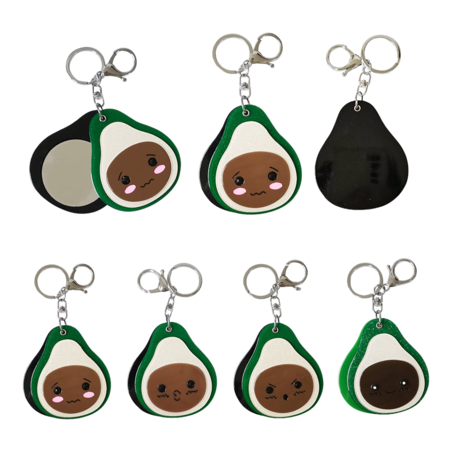 Avocado Face Compact Mirror Key Chain KC510-30 (12PC)