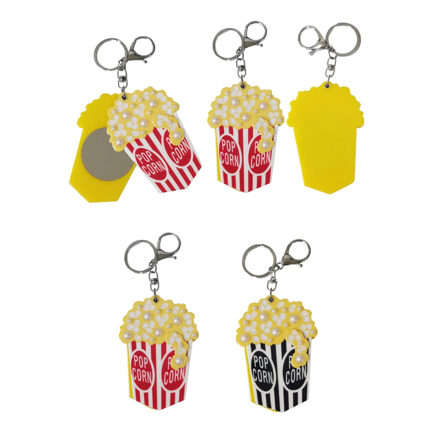Popcorn Compact Mirror Key Chain 510-39 (12PC)