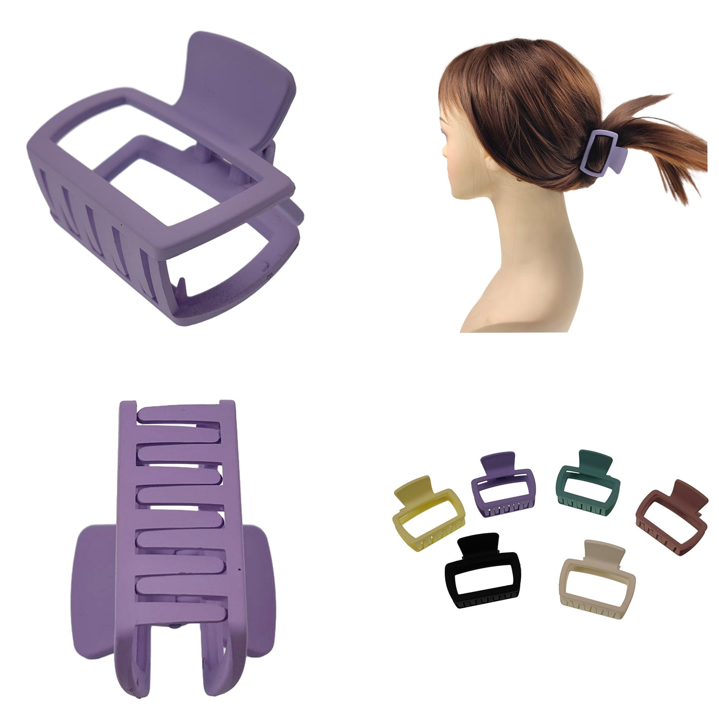 2.5 Inches Small Square Claw Clip HC31118-4 (12PC)