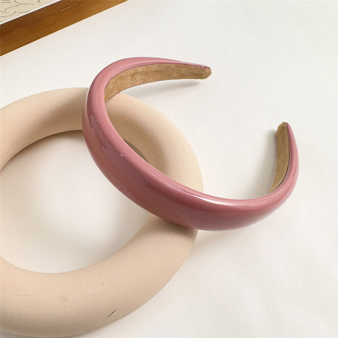 Pu Leather Plain Solid Color Headband HB1207-12 (12PC)