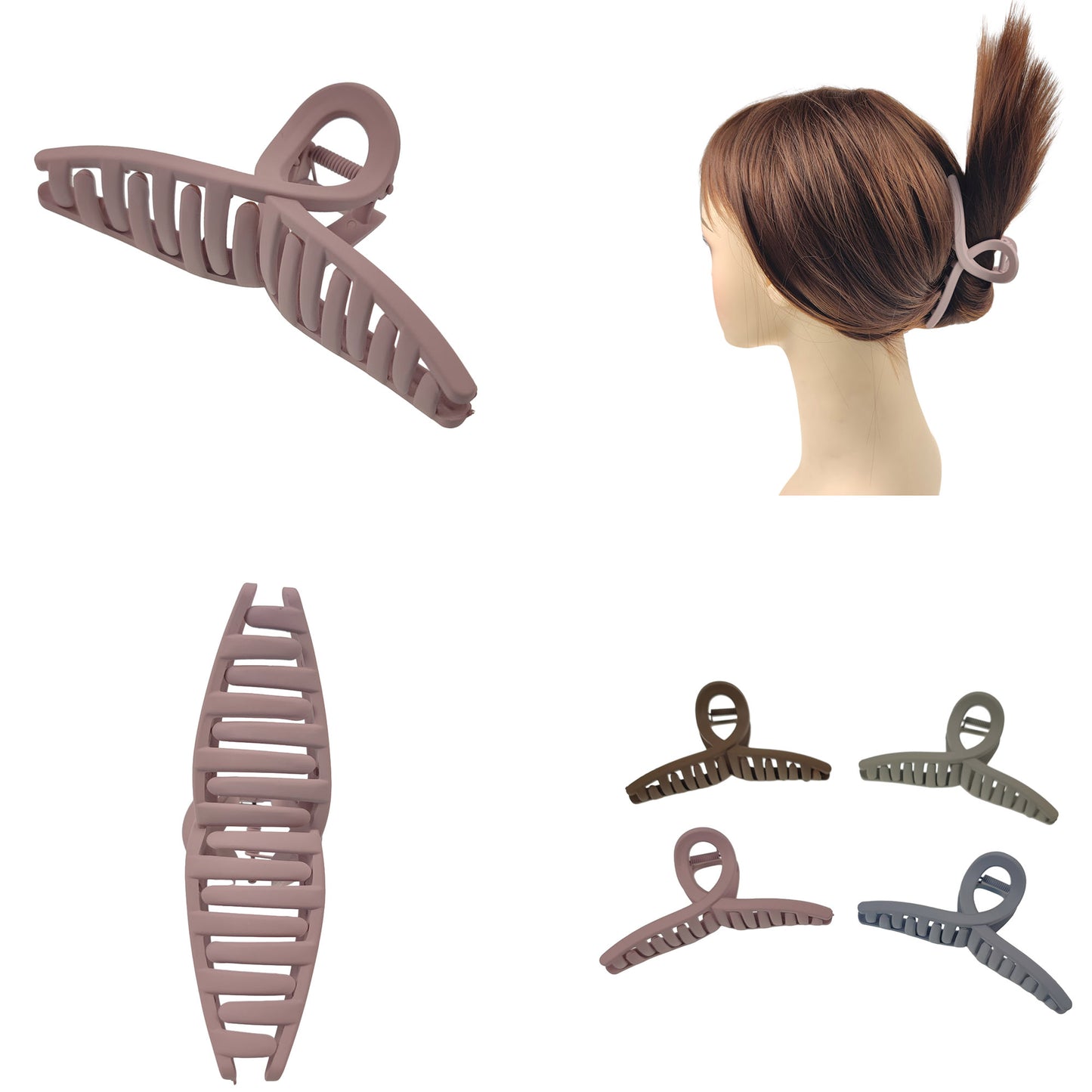 5 Inches Jumbo Curve Claw Clip HC31025-28 (12PC)