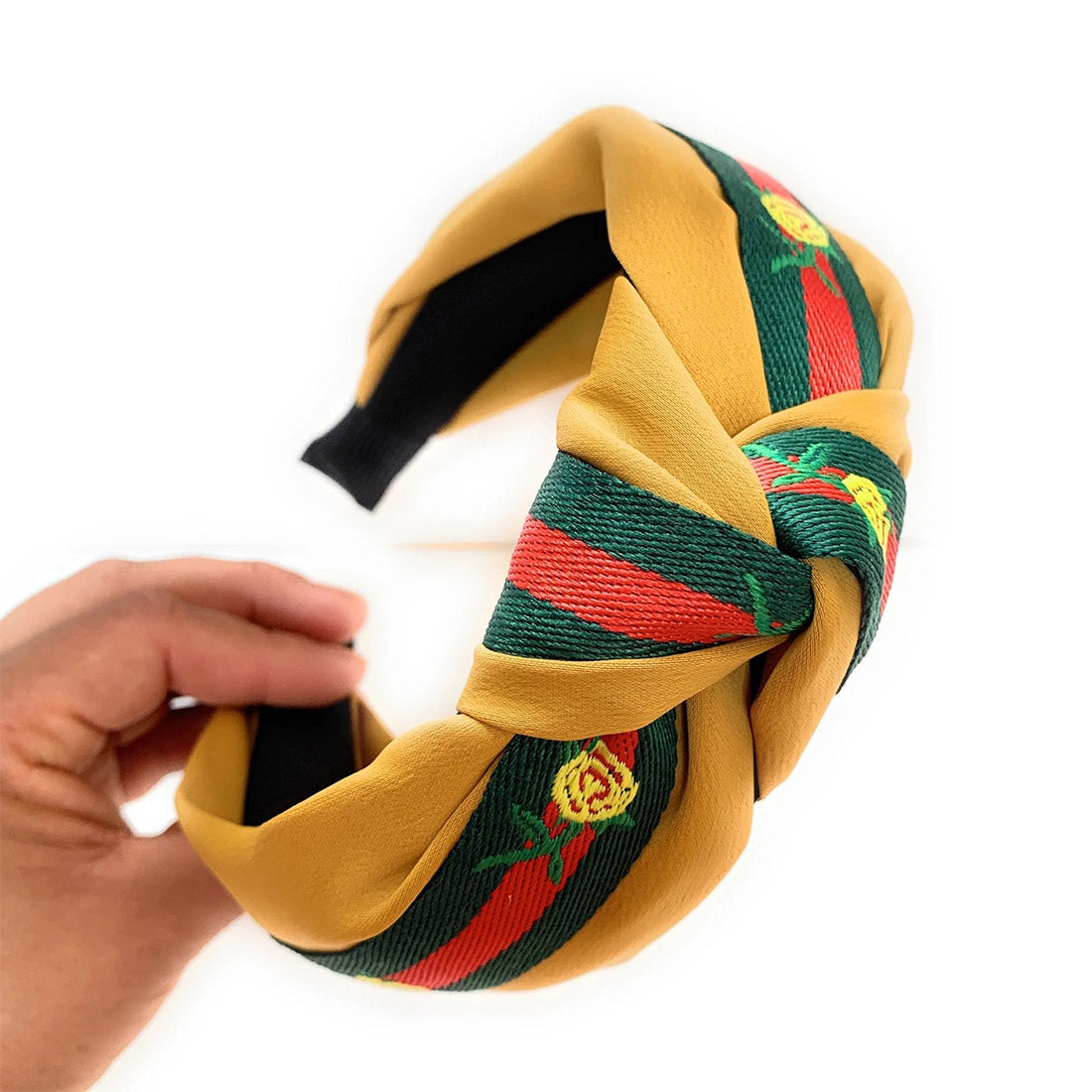 Stripe Flower Pattern Knot Headband HB21018-15 (12PC)