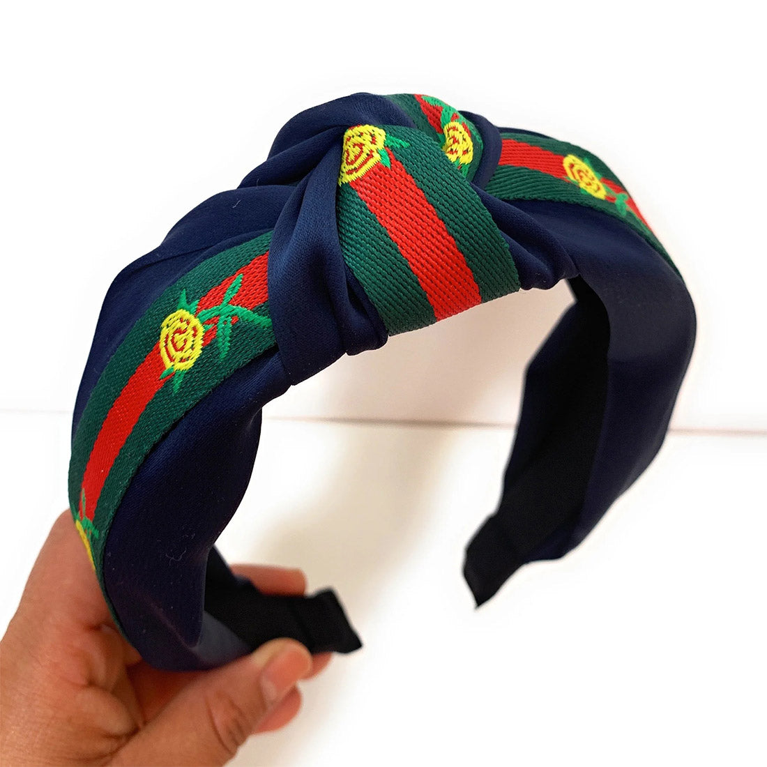 Stripe Flower Pattern Knot Headband HB21018-15 (12PC)