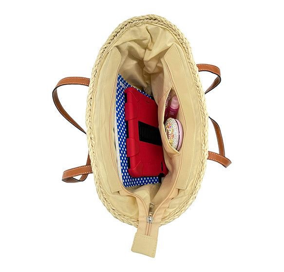 Rattan Beach Tote Shoulder Bag BG4225-6. (1pc)