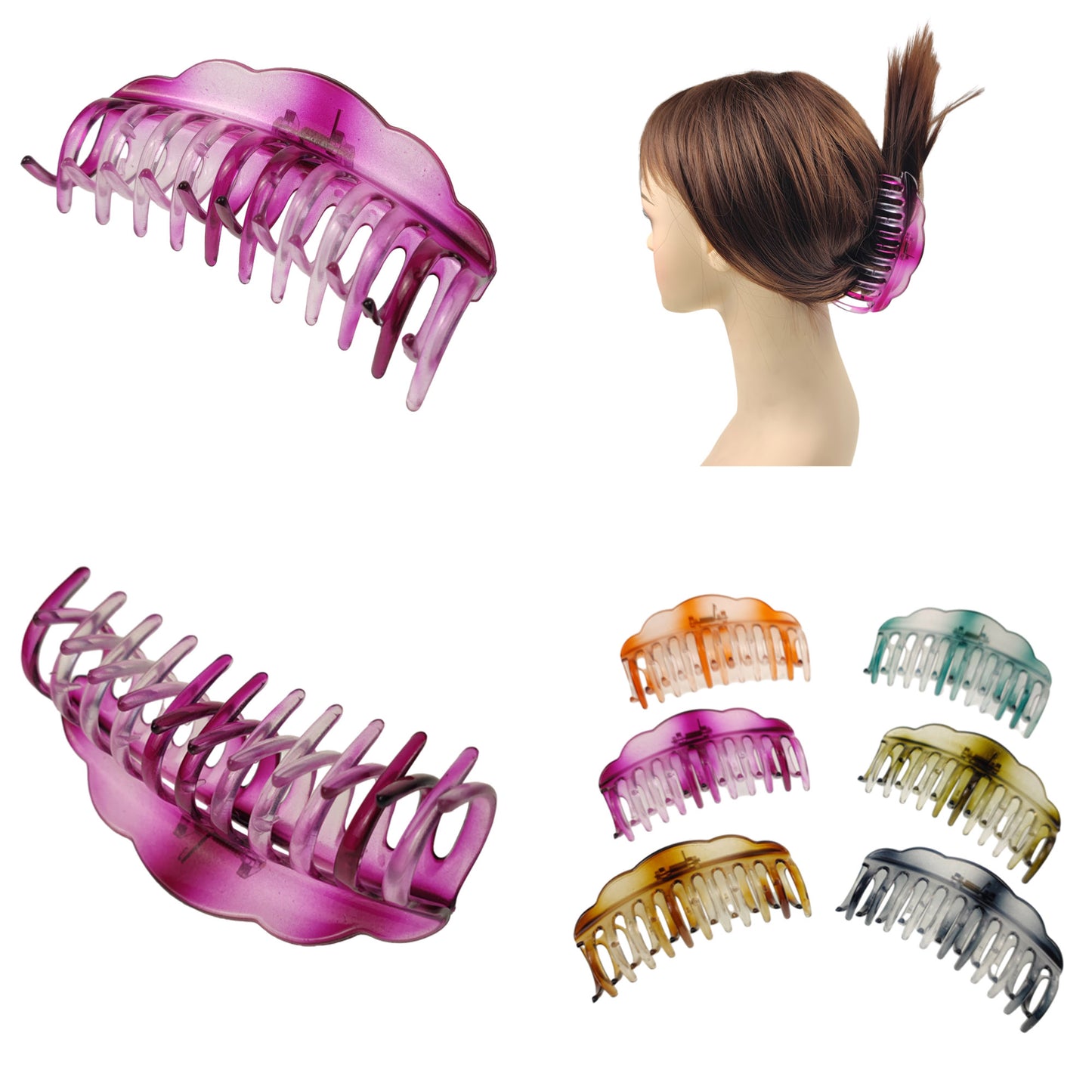 5 Inches Jumbo Gradient Claw Clip HC31025-19 (12PC)