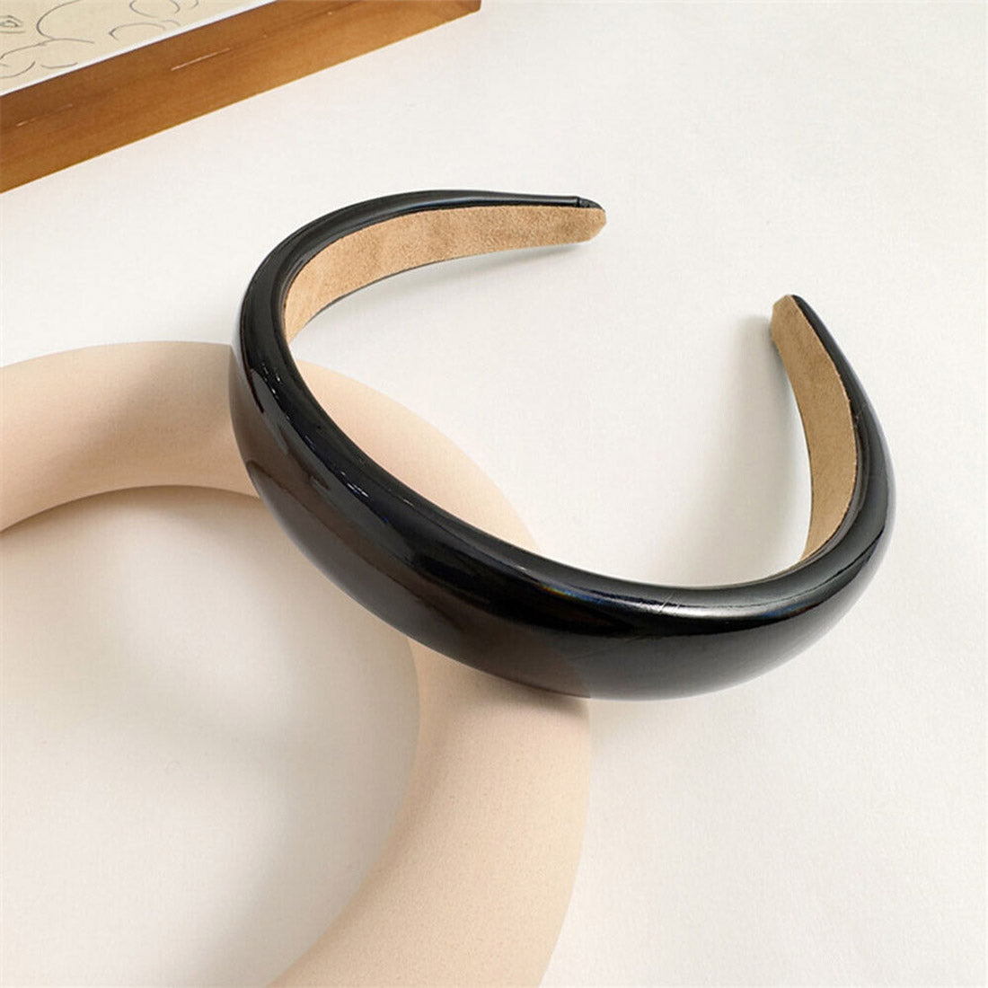 Pu Leather Plain Solid Color Headband HB1207-12 (12PC)