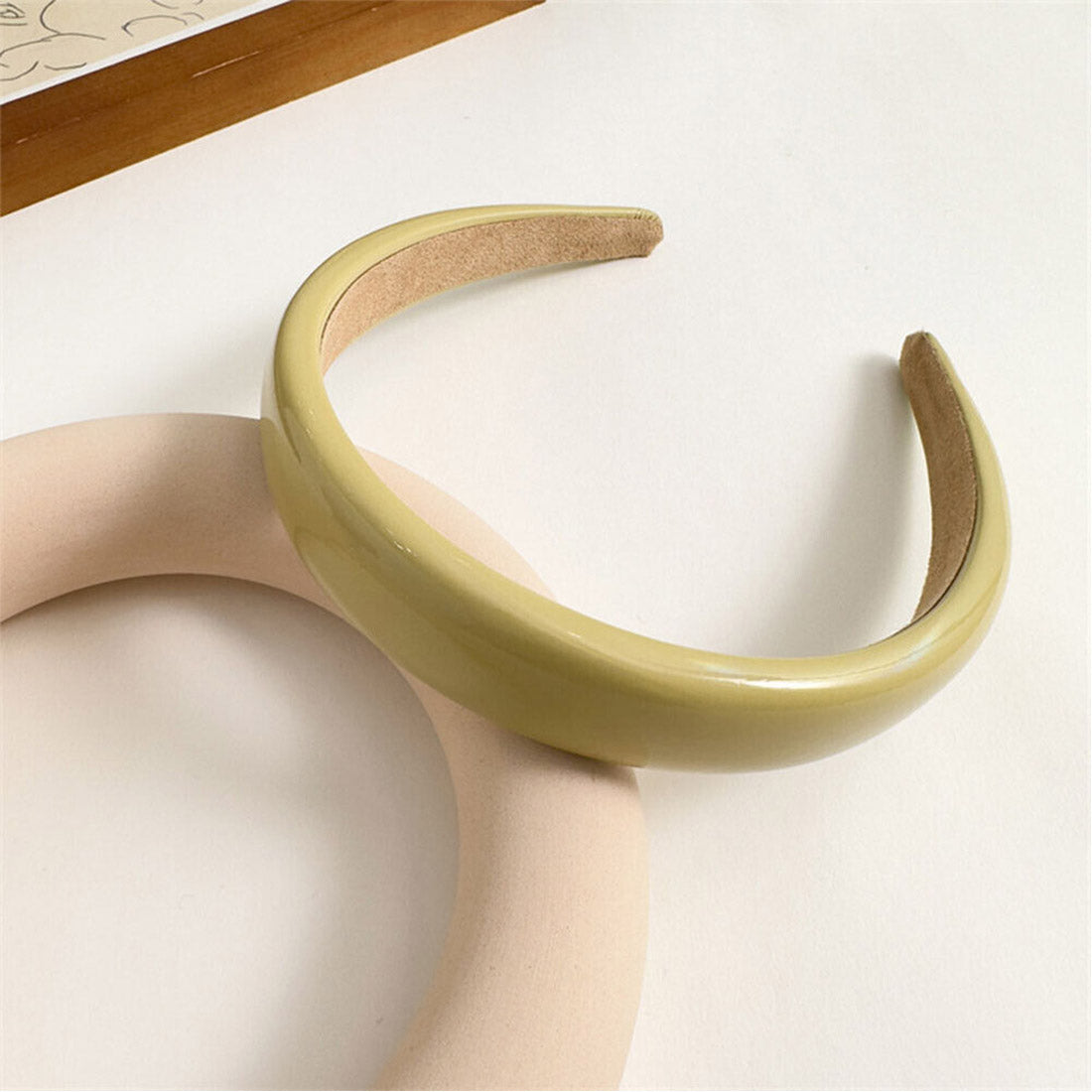 Pu Leather Plain Solid Color Headband HB1207-12 (12PC)