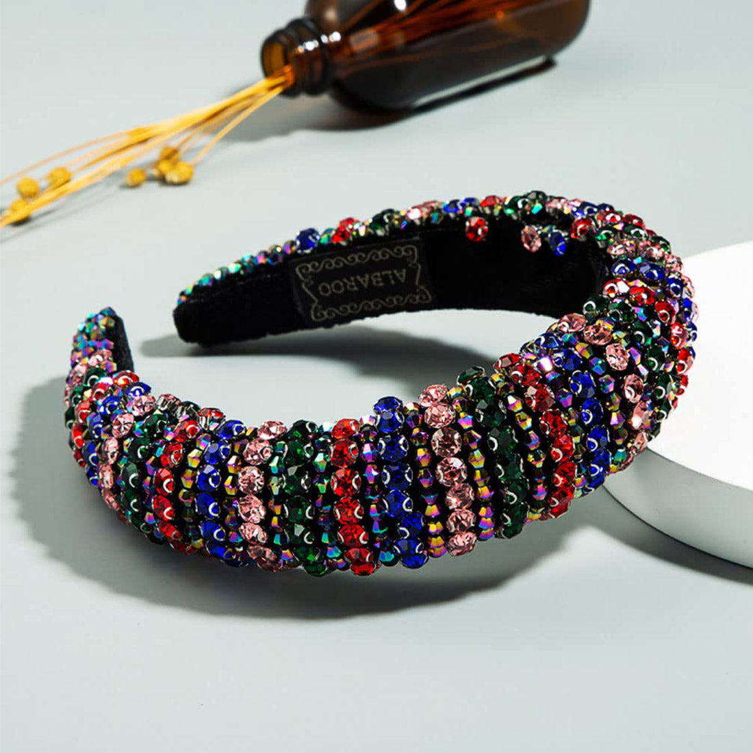 Multi Crystal Decor Headband HB1218-15 (12PC)