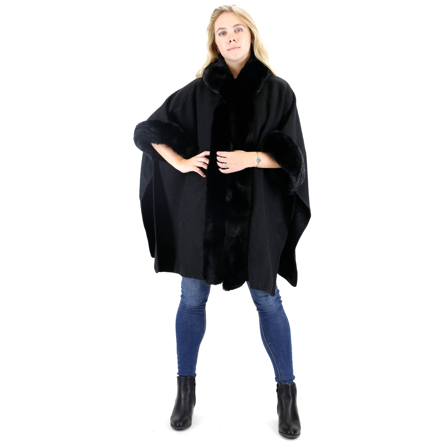 Fur Hoodie Shawl P183 (3PC)