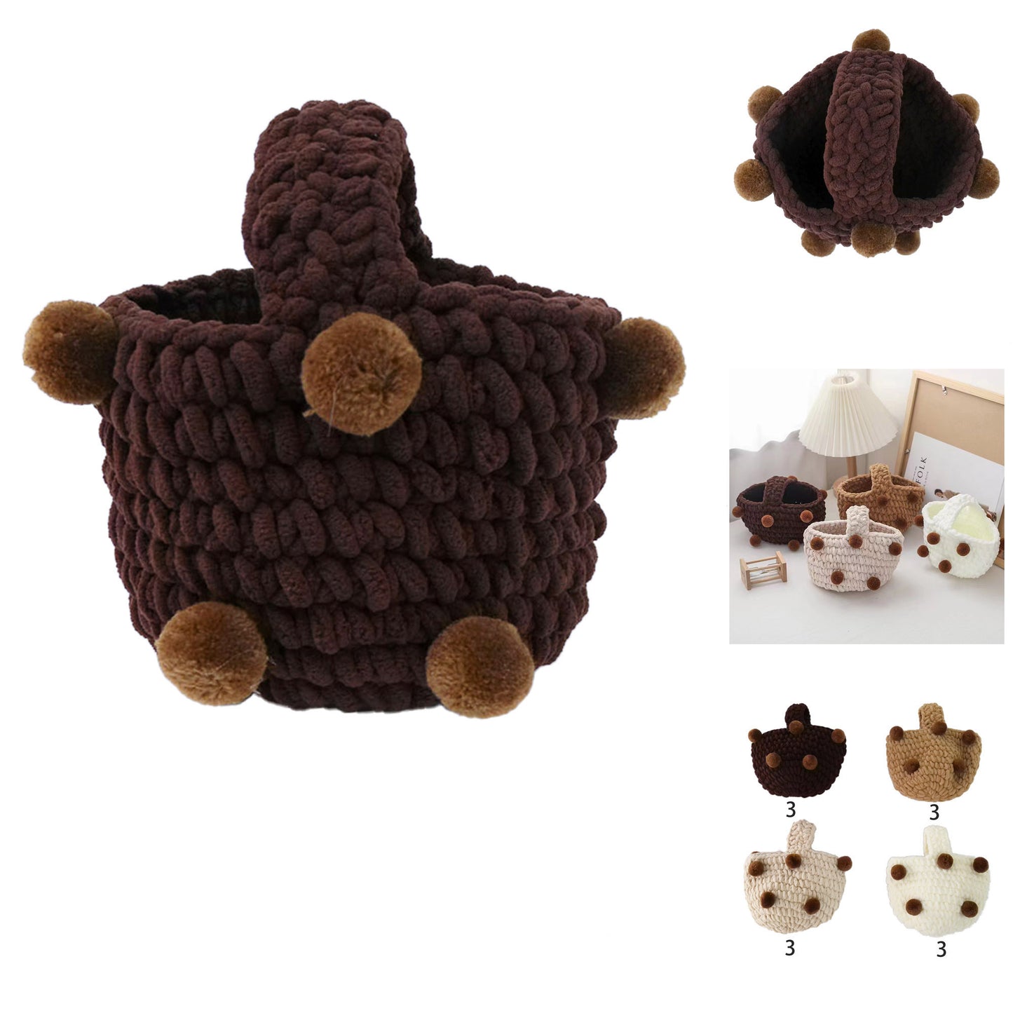 Pom Pom Knitted Handbag BG3107-5 (8PC)