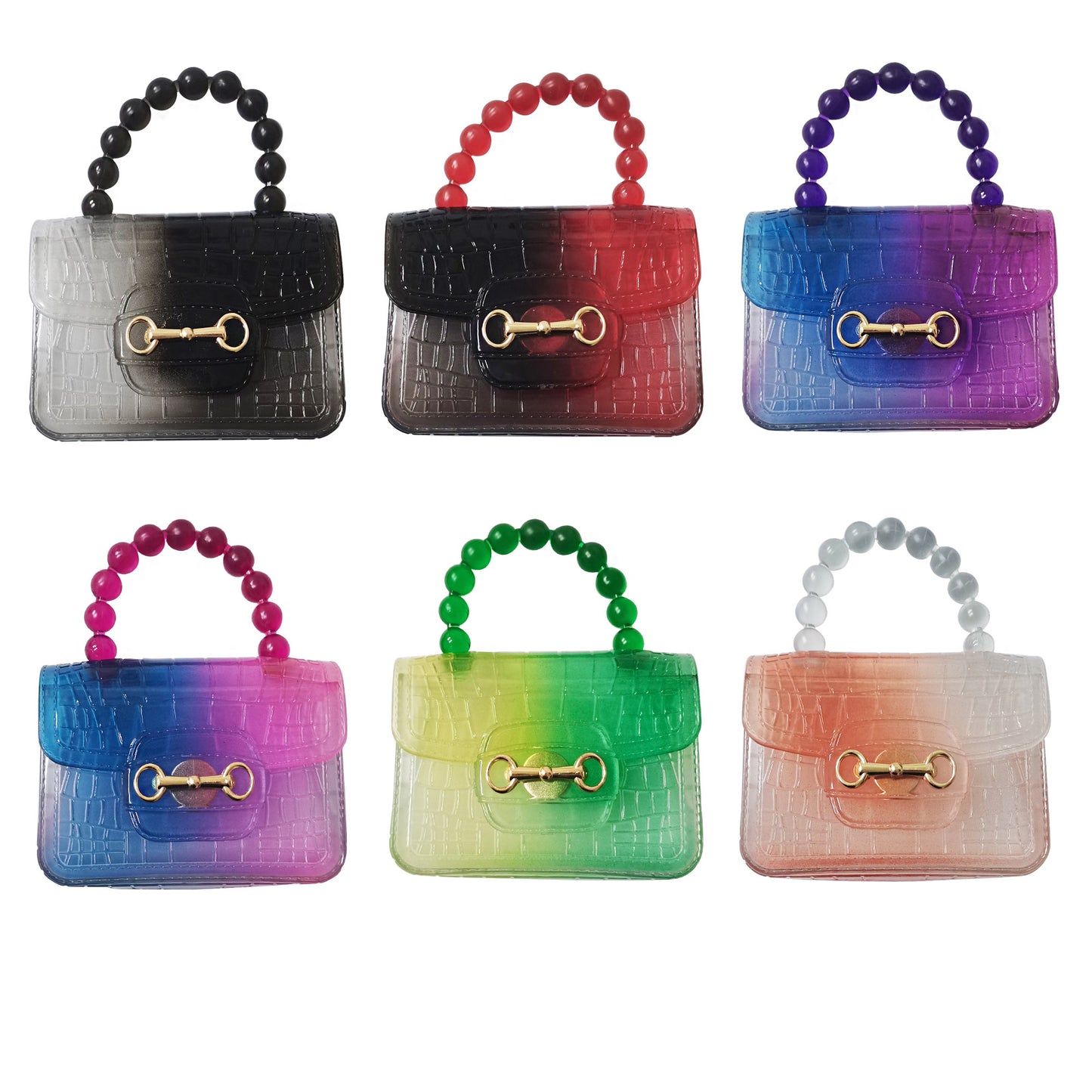 Clear Python Pattern Mini Jelly Purse BG3113-38 (12PC)