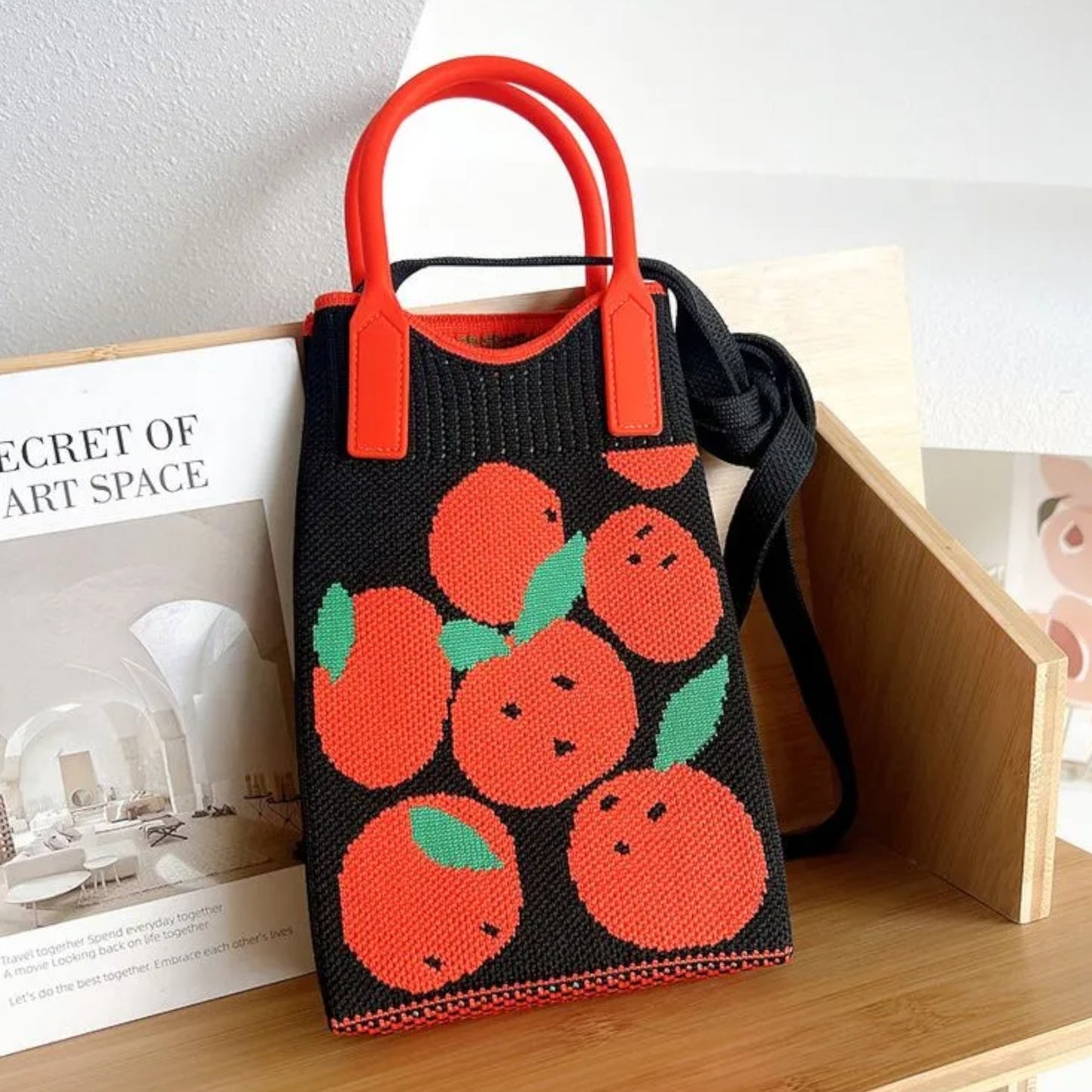 Fruit Pattern Knitted Phone Crossbody Bag BG315-3 (12PC)