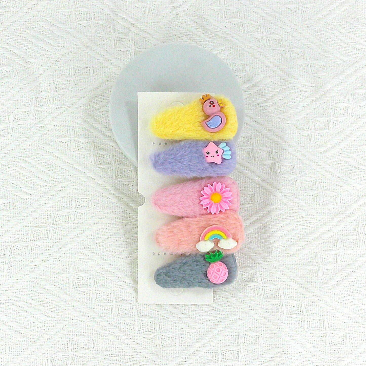 Kids Cute Cartoon Pom Pom Hair Clips BH4229-3 (12PC)