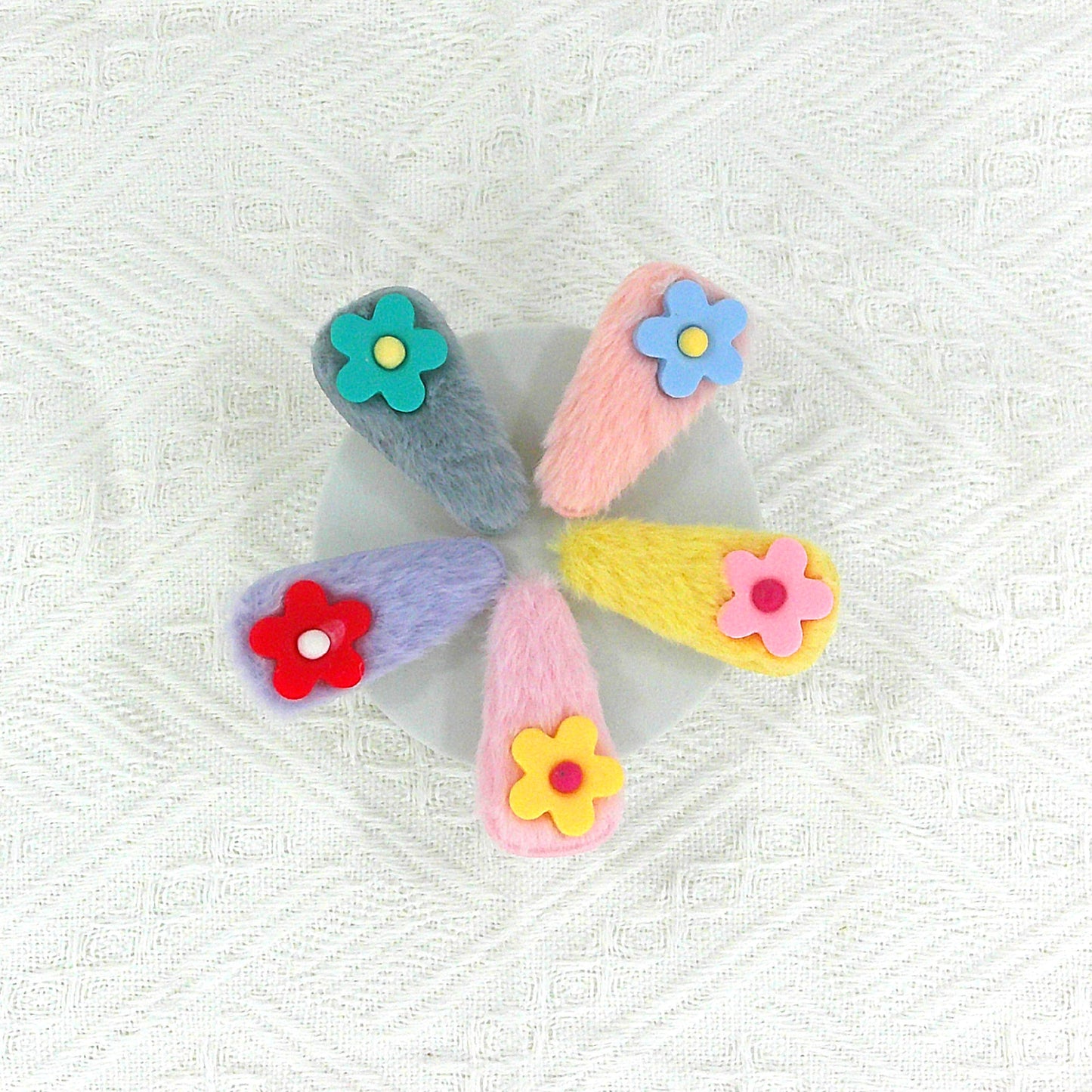 Kids Cute Cartoon Pom Pom Hair Clips BH4229-3 (12PC)
