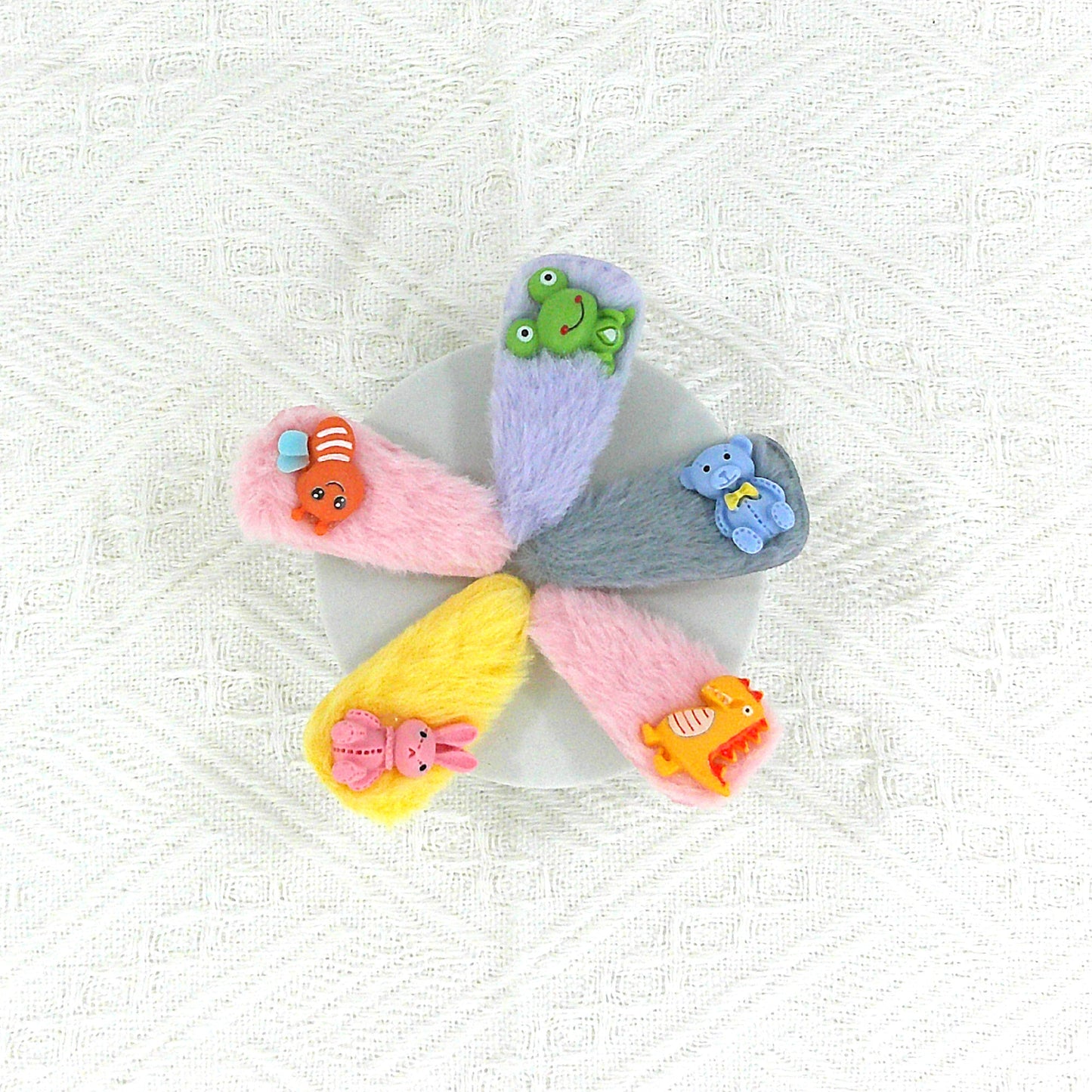 Kids Cute Cartoon Pom Pom Hair Clips BH4229-3 (12PC)