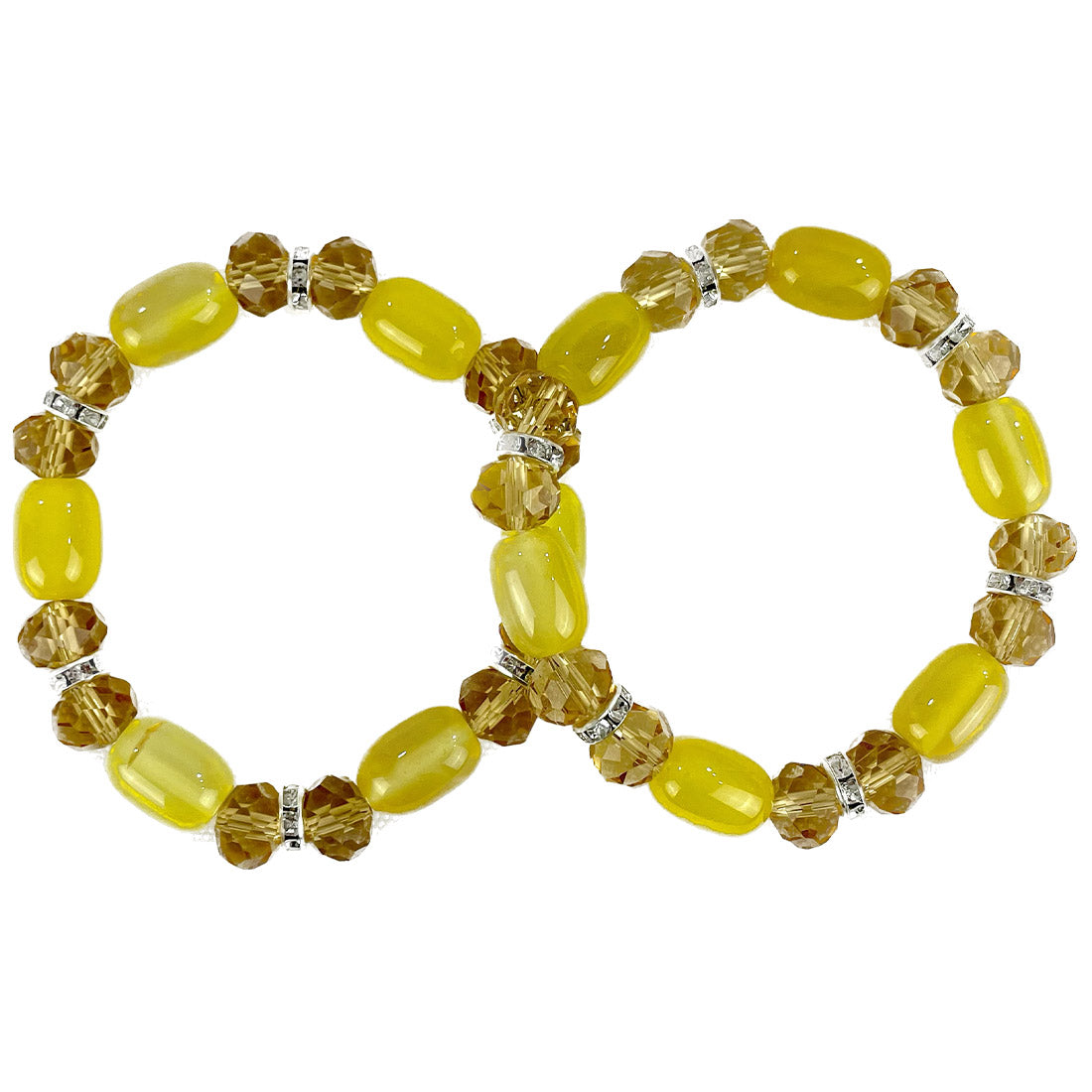 Natural Stone N Rhinestone Bracelet CBR3719-8 (12PC)