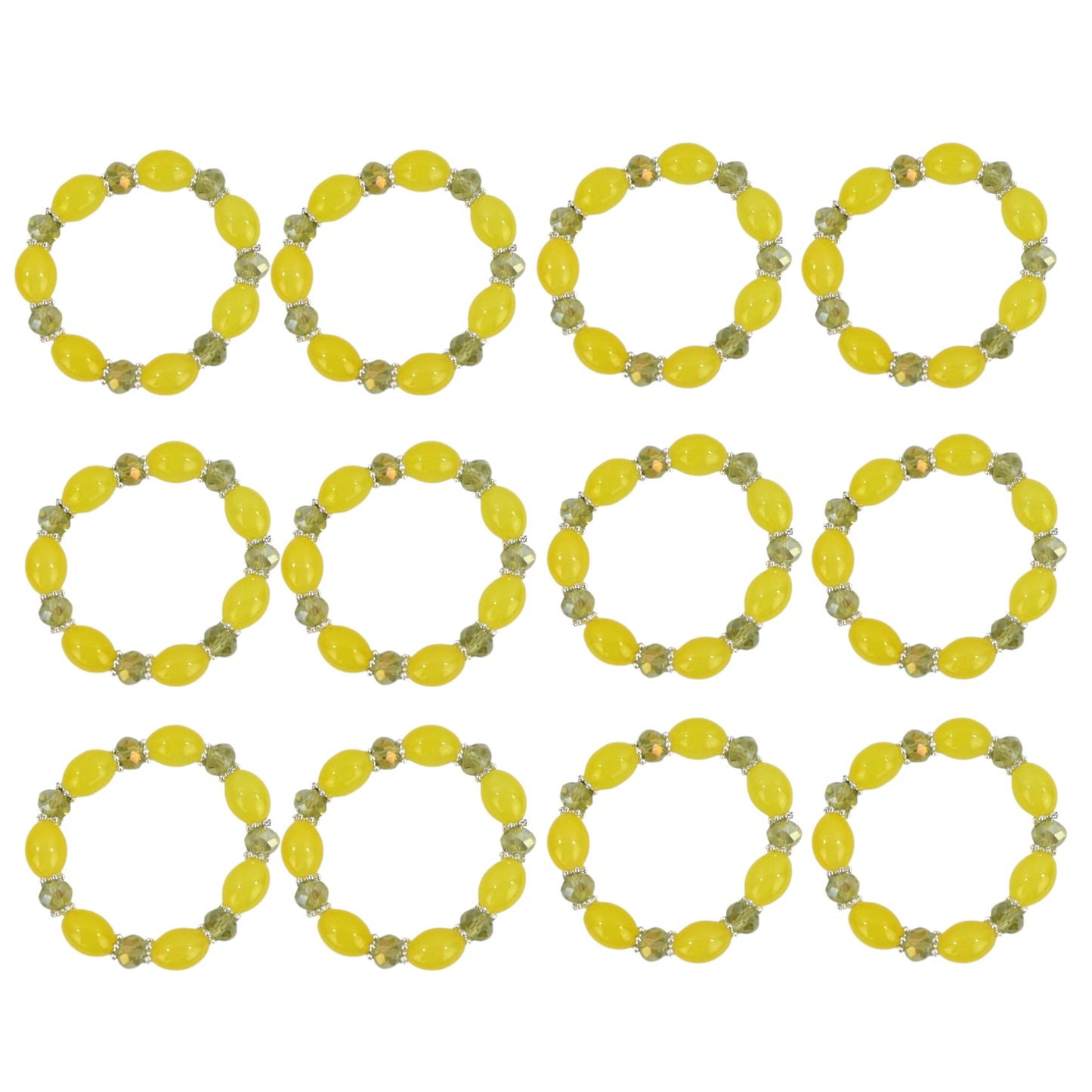 Natural Stone Bracelet CBR3719-9YE (12PC)