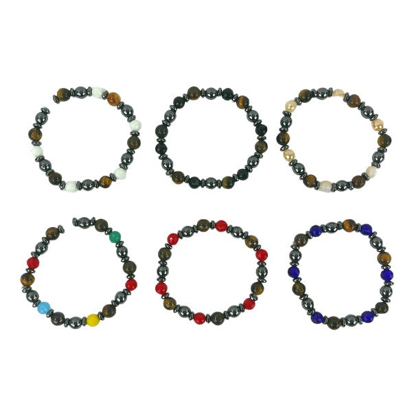Natural Stone Ball Bracelet BR3723-18 (12PC)