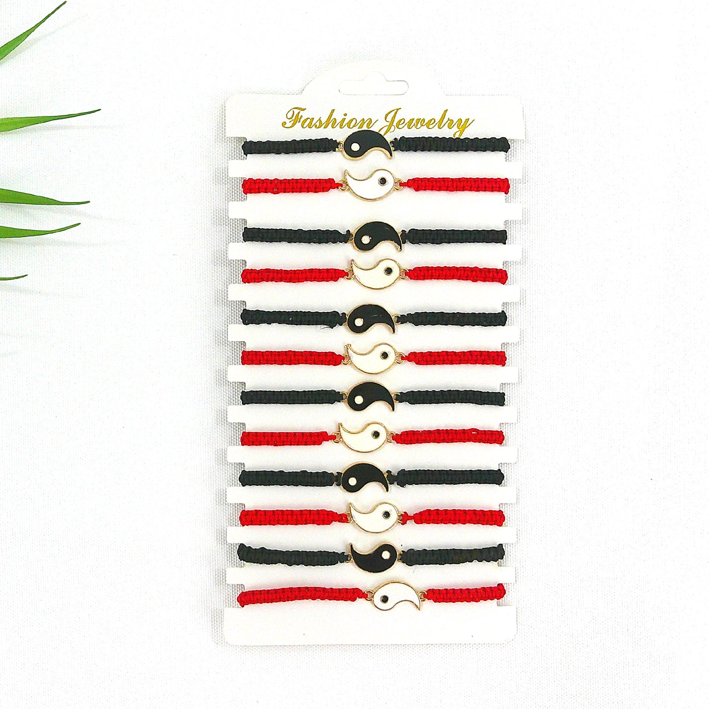 Yin Yang Charm Adjustable Bracelet BR3724-16 (12PC)