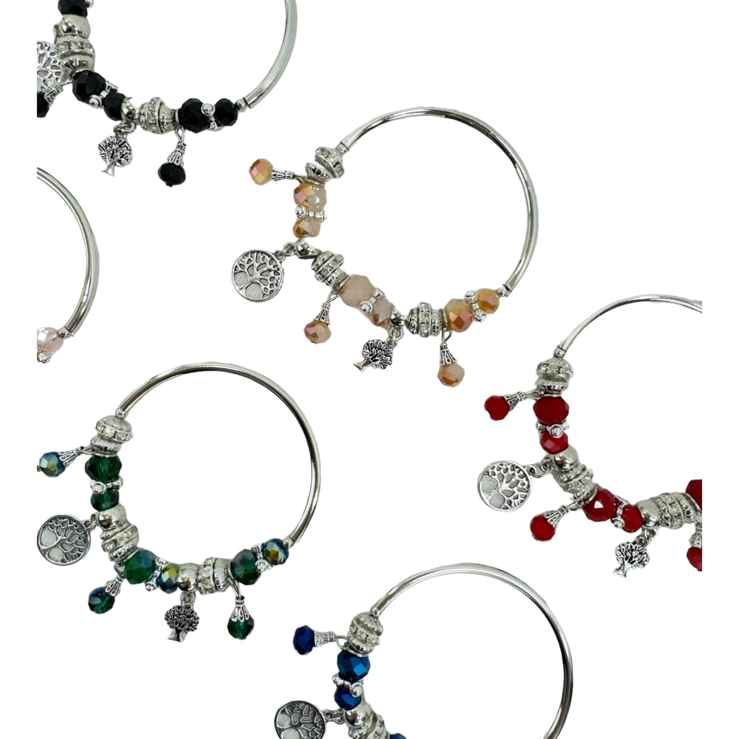 The Tree of Life Charm Stretch Bangle Bracelet BR4218-6 (12PC)