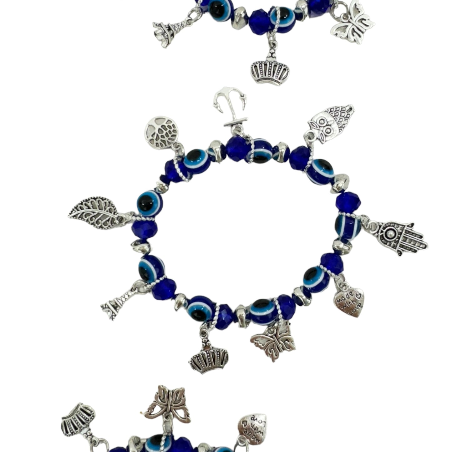 EVIL EYE MULTI CHARM BRACELET 4226-4 (12PC)