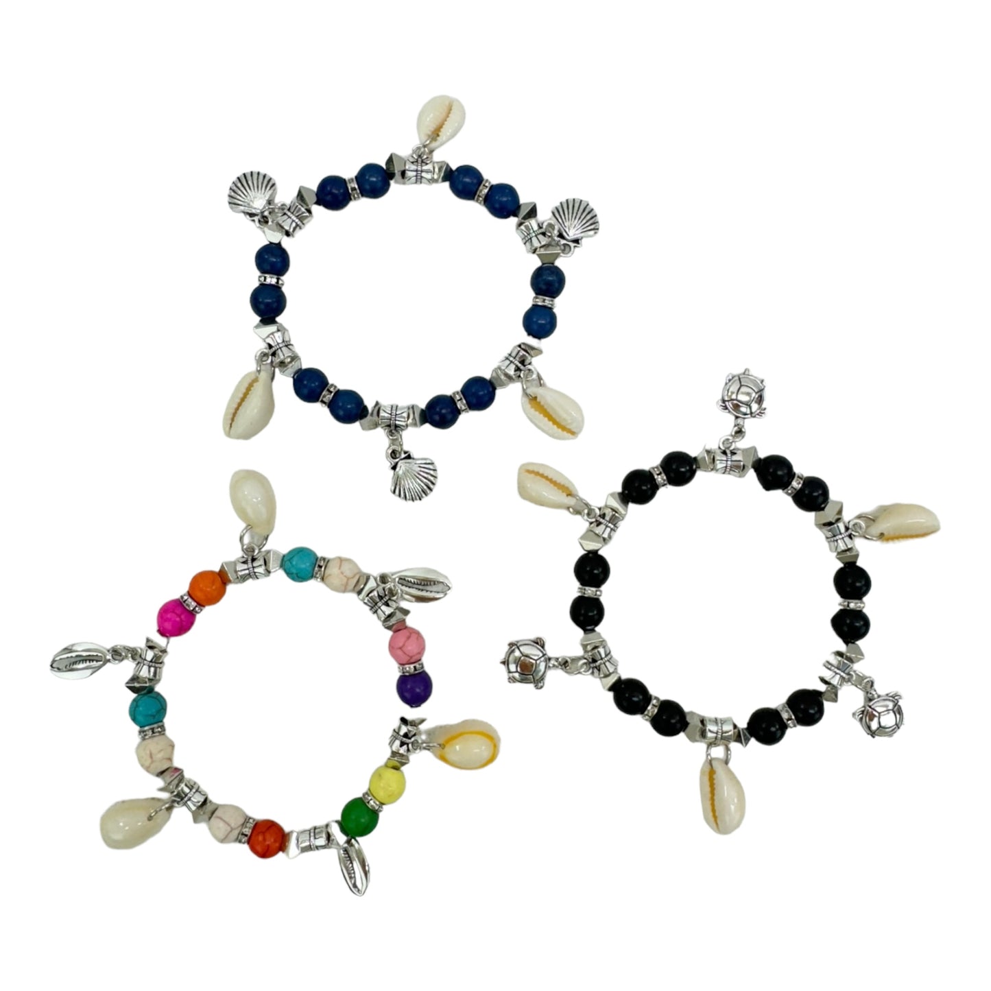 Natural Stone Shell Charm Bracelet BR4226-7 (12PC)