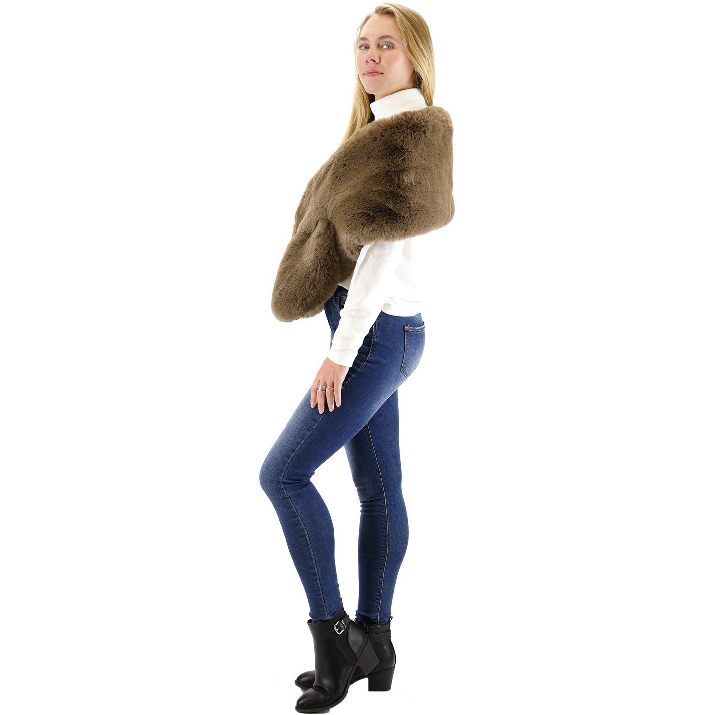 MINK FUR SHAWL WIDE P3735 (3PC)