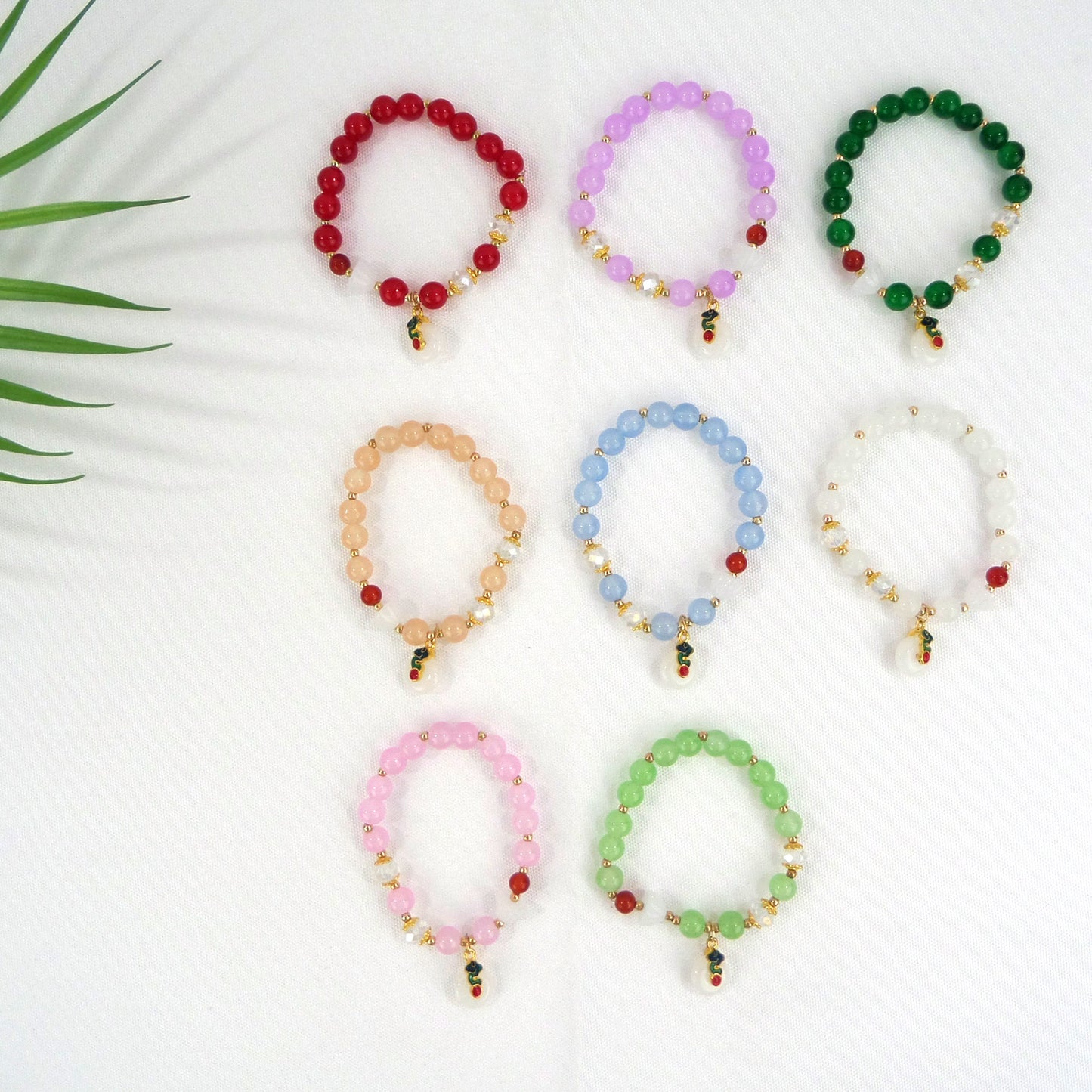 Natural Stone Charm Bracelet CBR3720-6 (12PC)