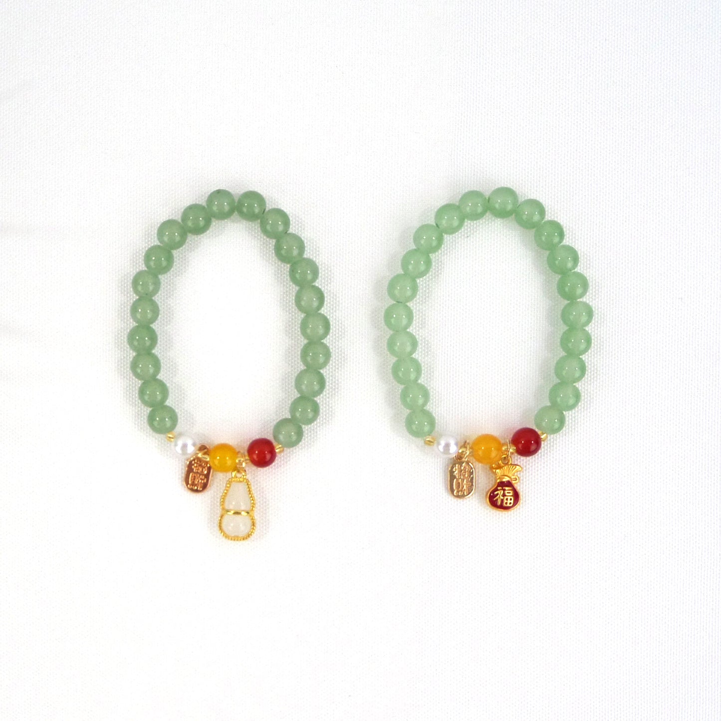 Natural Jade Charm Bracelet CBR3909-3 (12PC)