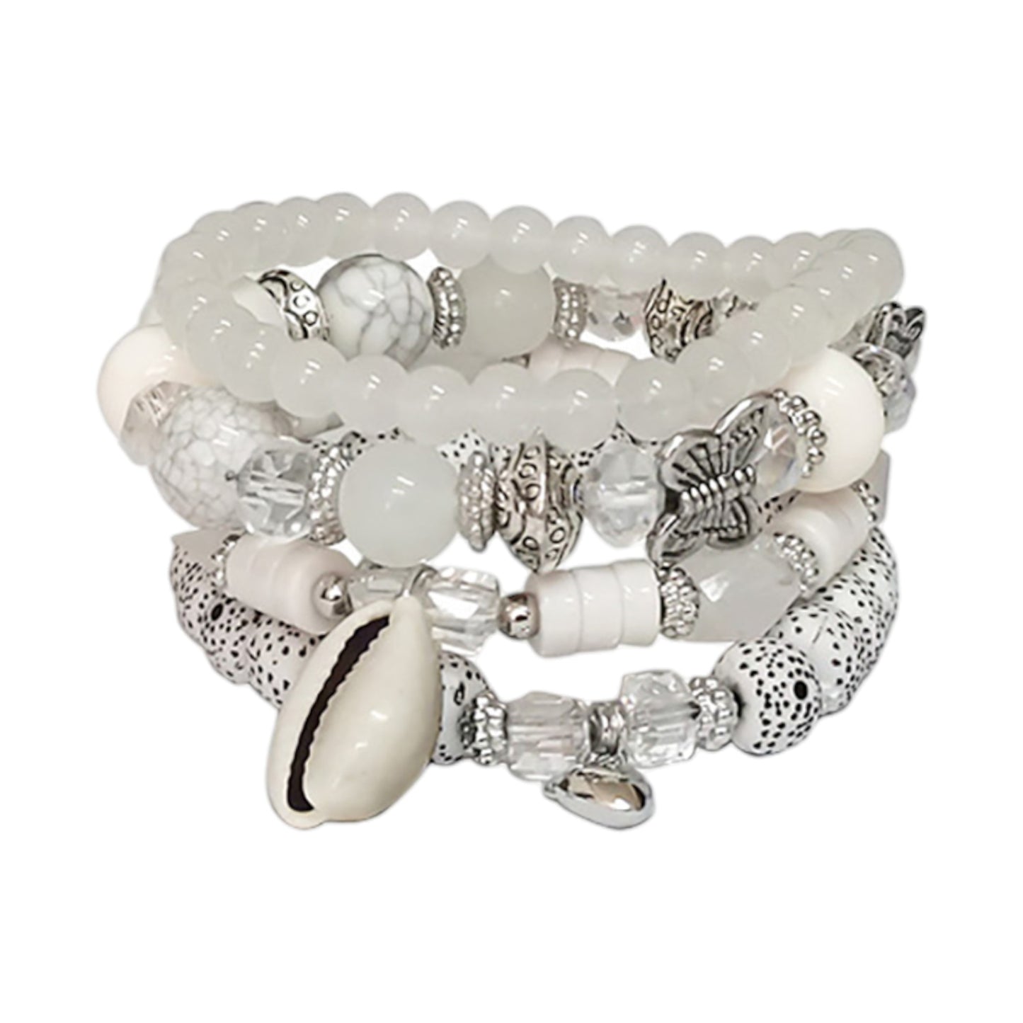 Butterfly N Shell Charm Ball Bracelet BR2521-50. (12PC)