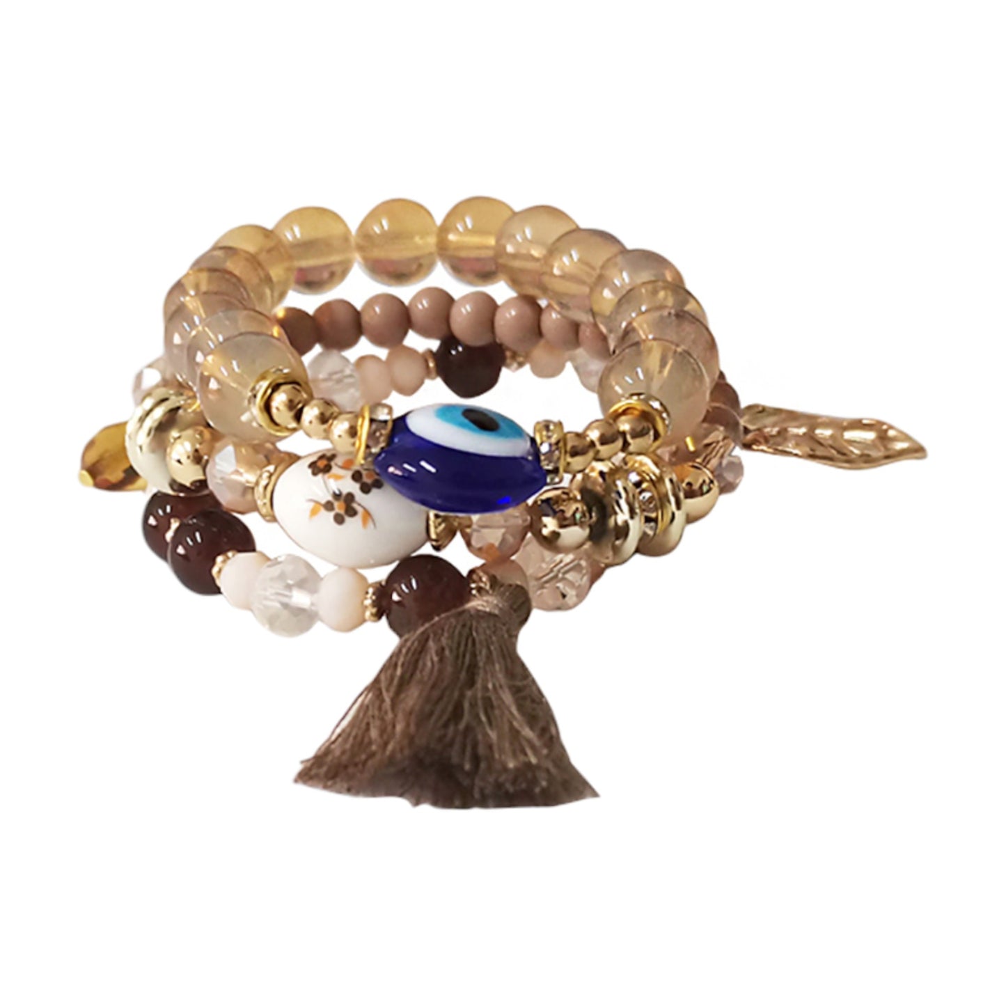 Evil Eye N Tassel Ball Bracelet BR2521-35 (12PC)