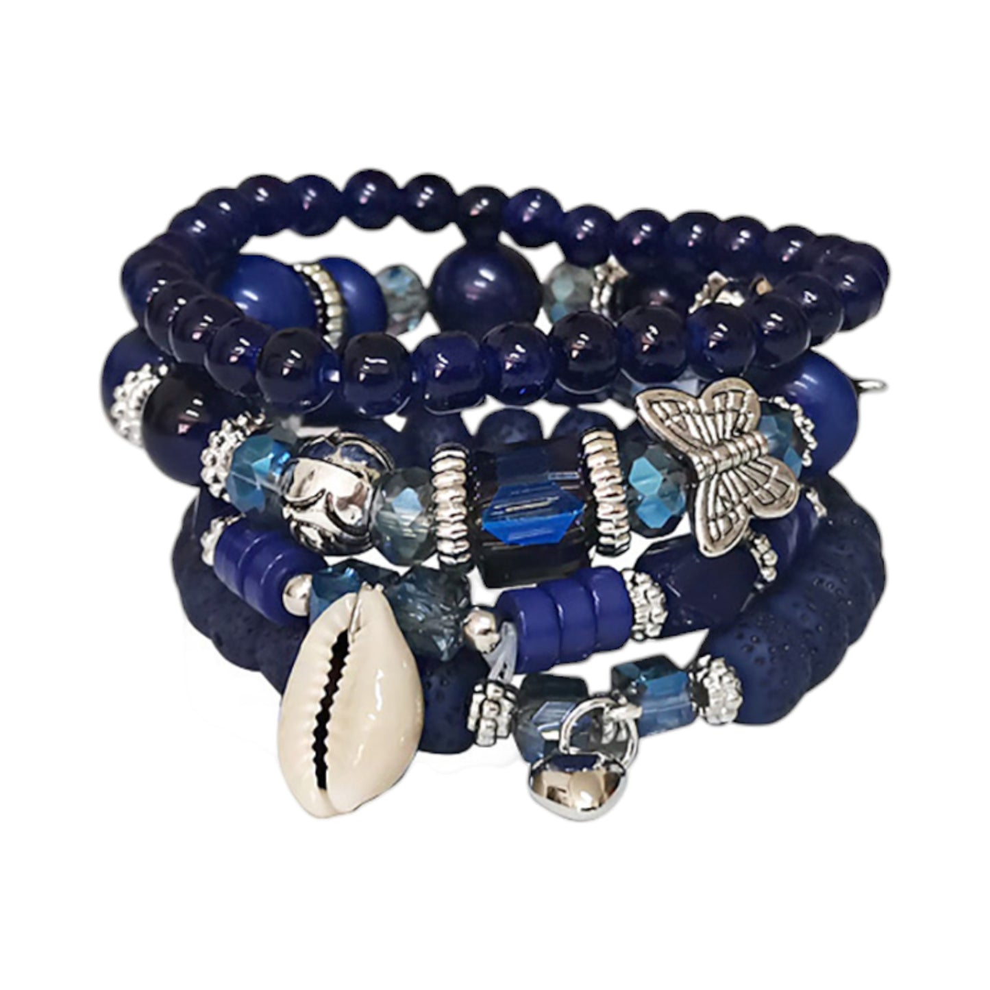 Butterfly N Shell Charm Ball Bracelet BR2521-50. (12PC)