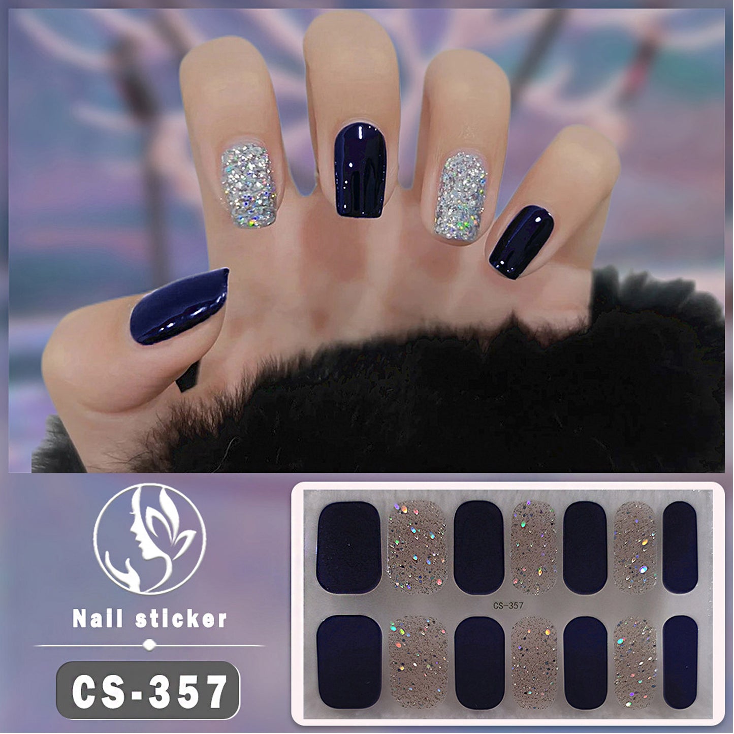 Gel Nail Sticker CS357 (12PC)
