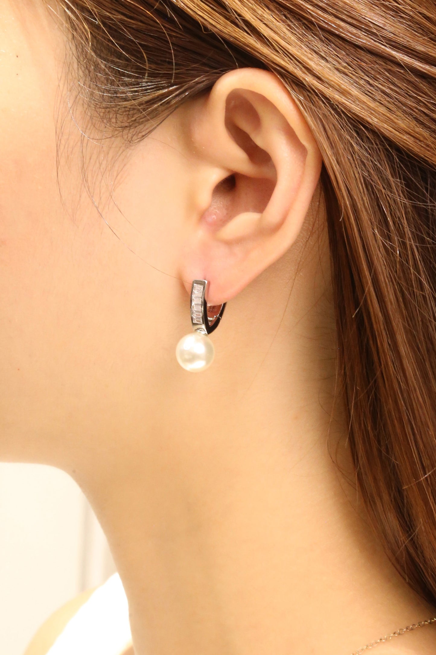 14K Gold Dipped CZ Pearl Drop Earring SJE310721 (12PAIR)