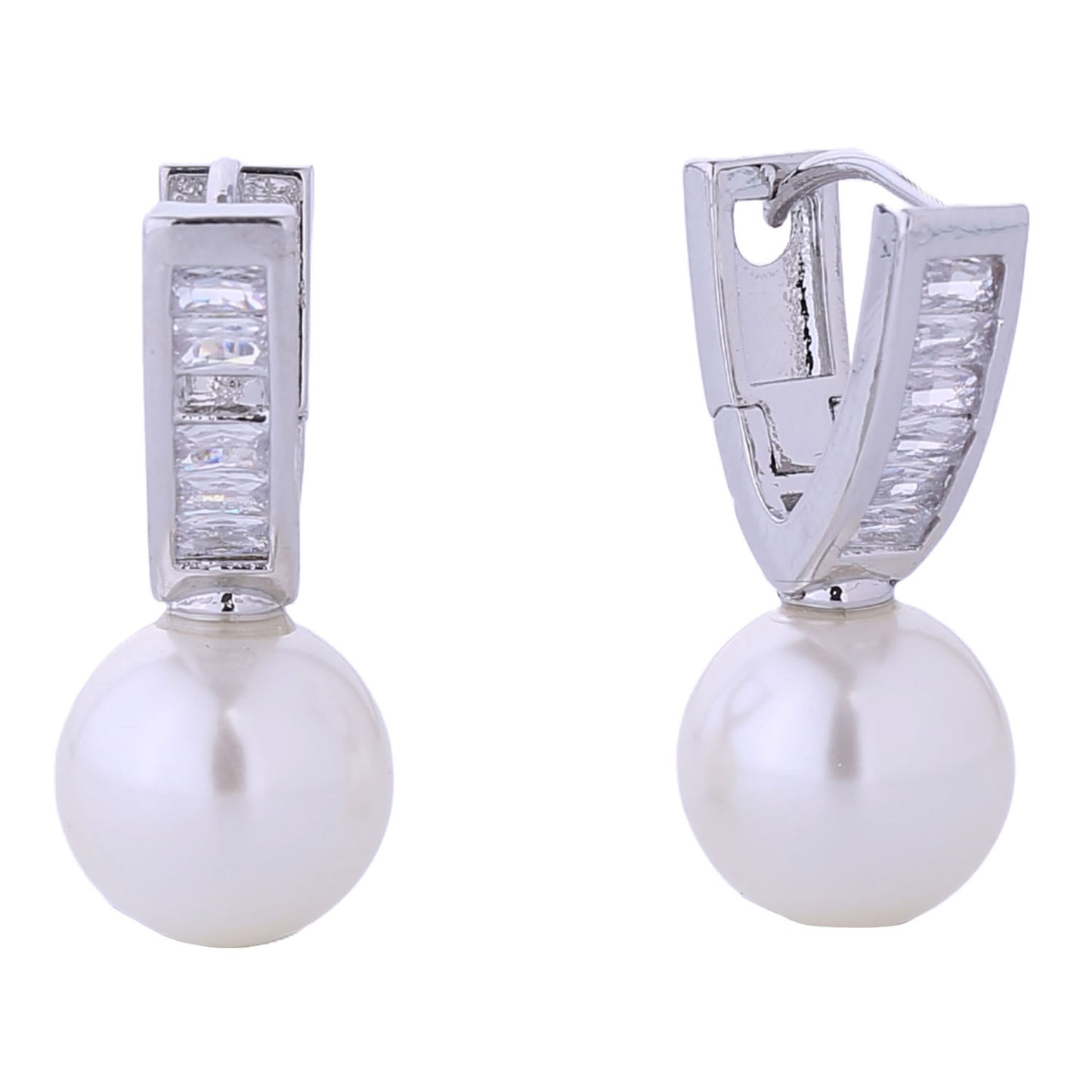 14K Gold Dipped CZ Pearl Drop Earring SJE310721 (12PAIR)