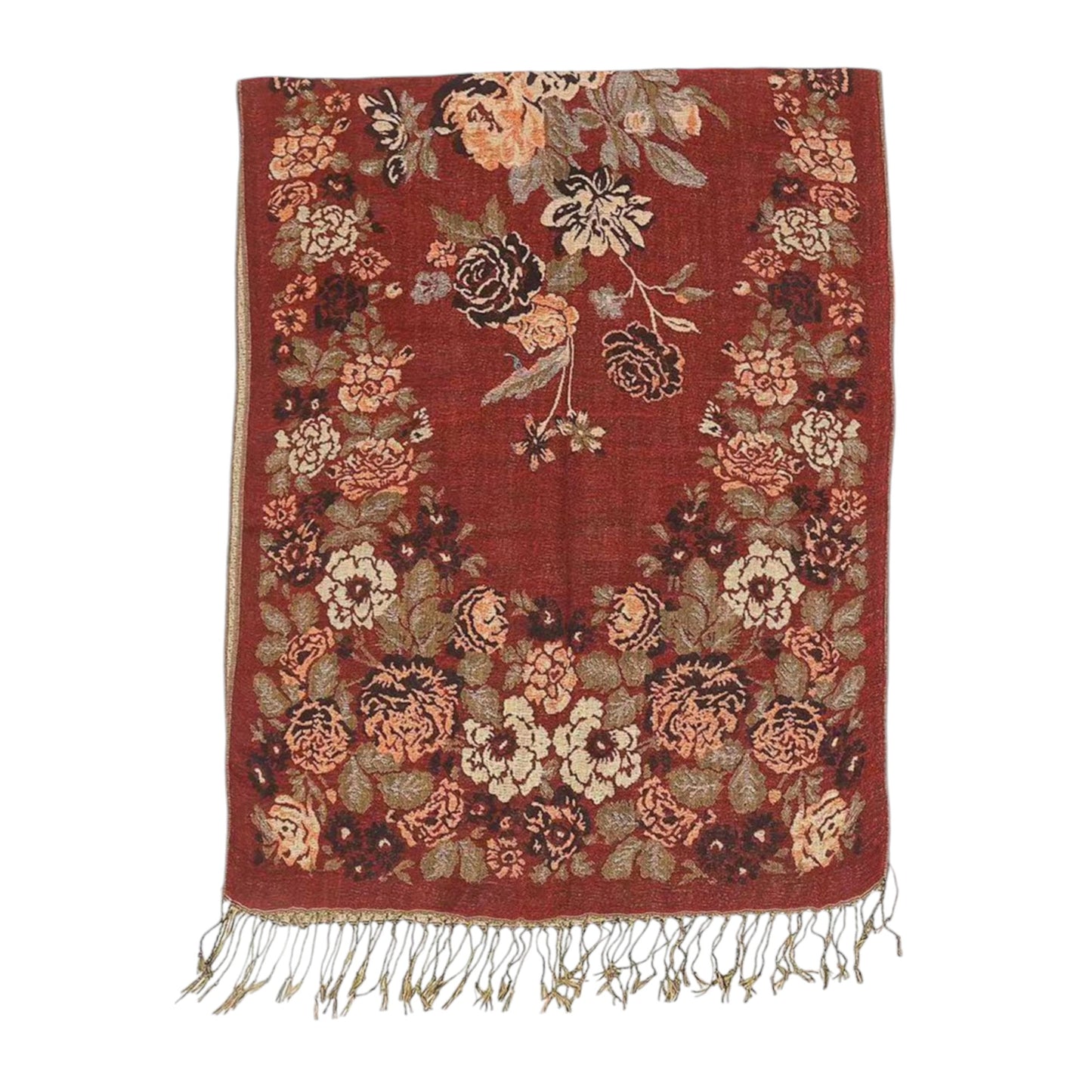 Metallic Pashmina Rose Pattern SCF3719-29 (12PC)