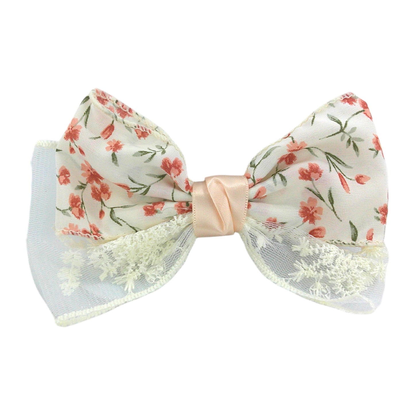 Floral Embroidered Lace Bow Clip HRB4846-5 (10PC)