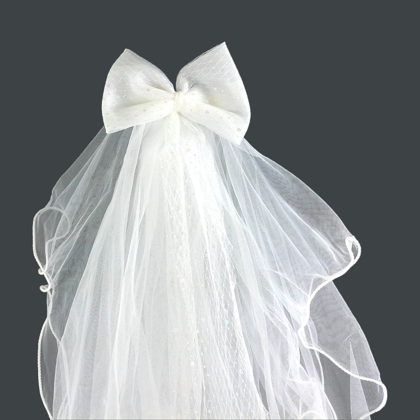 Kids Bow Veil Hair Deco Clip HLC4315-4 (2PC)