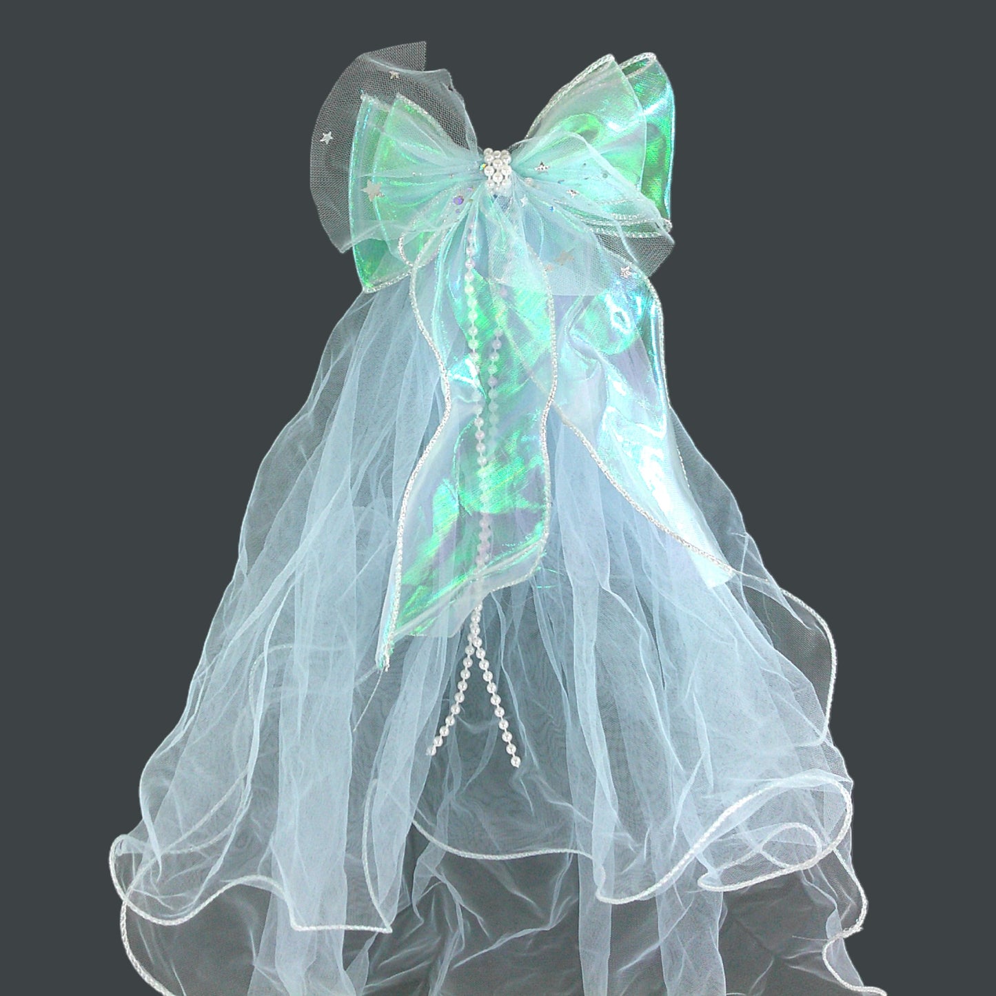 Kids Bow Veil Hair Deco Clip HLC4315-7 (2PC)