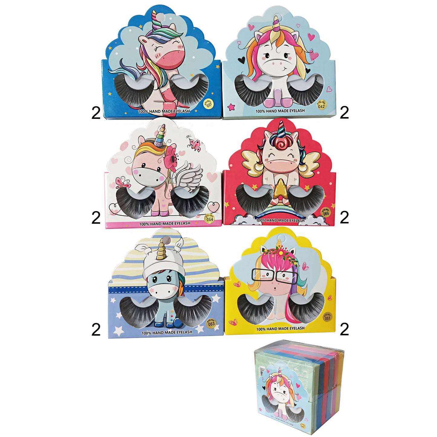Unicorn Fake Eyelashes EL2625-37 (12PC)