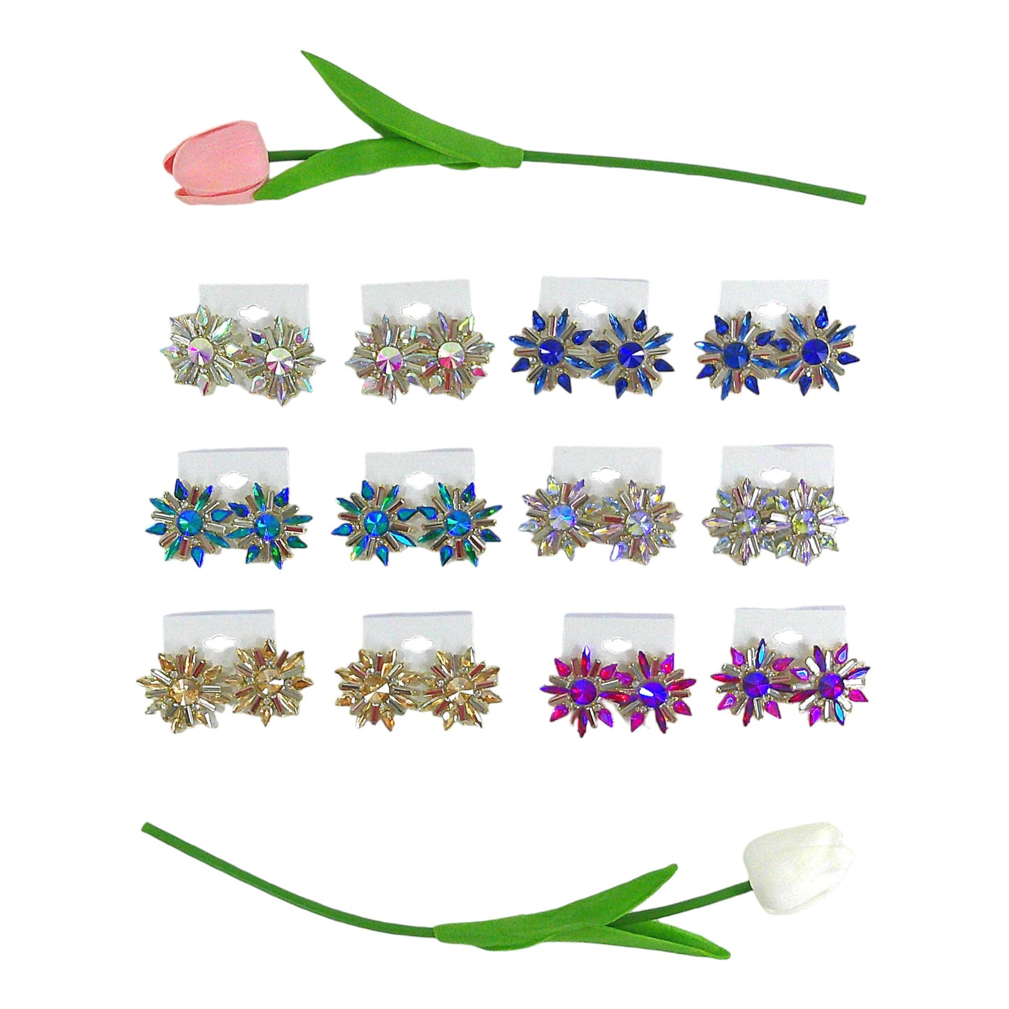 Multi Crystal Bridal Earring ER4312-3 (12PC)